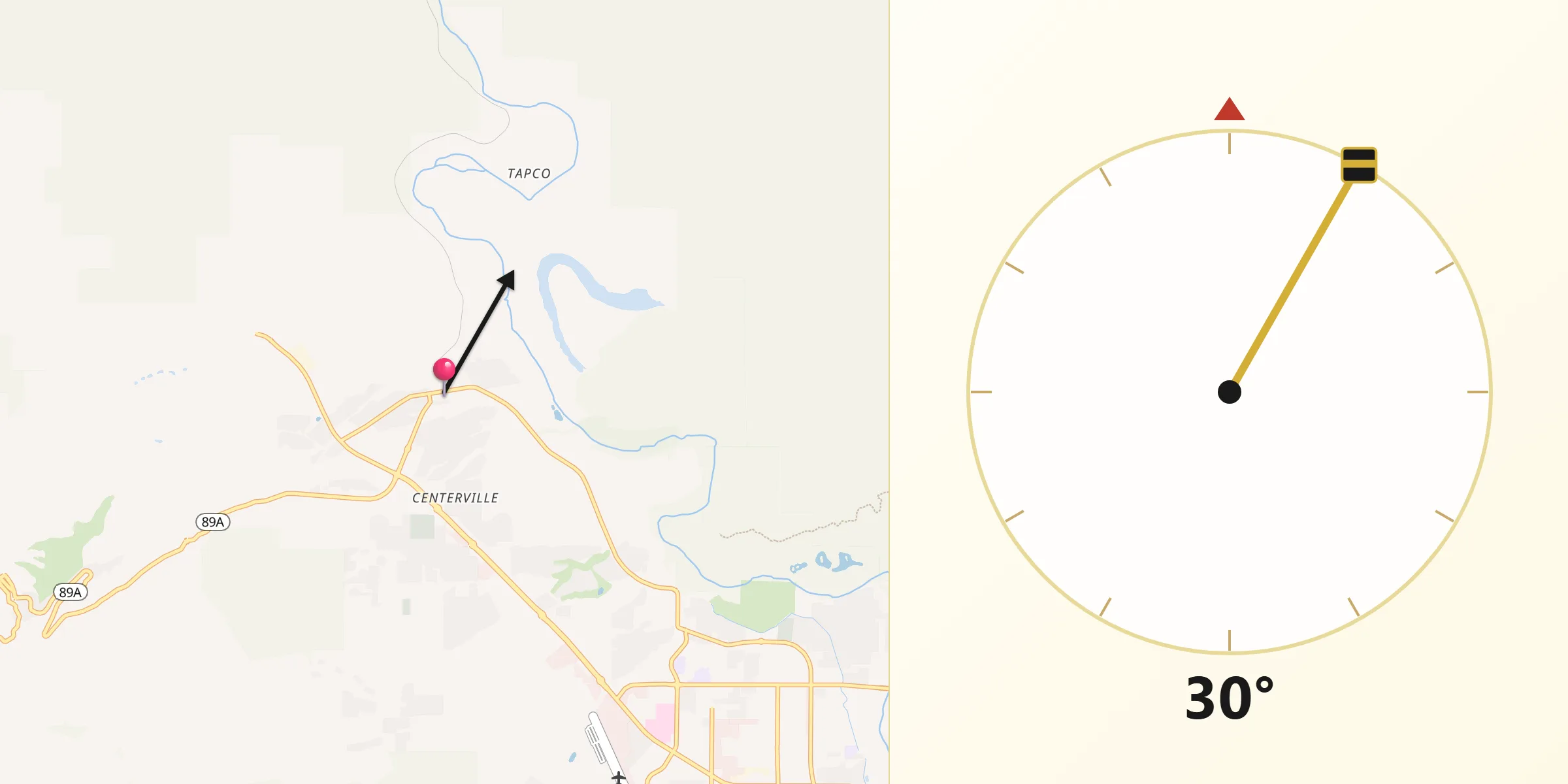 Qibla Direction from Clarkdale