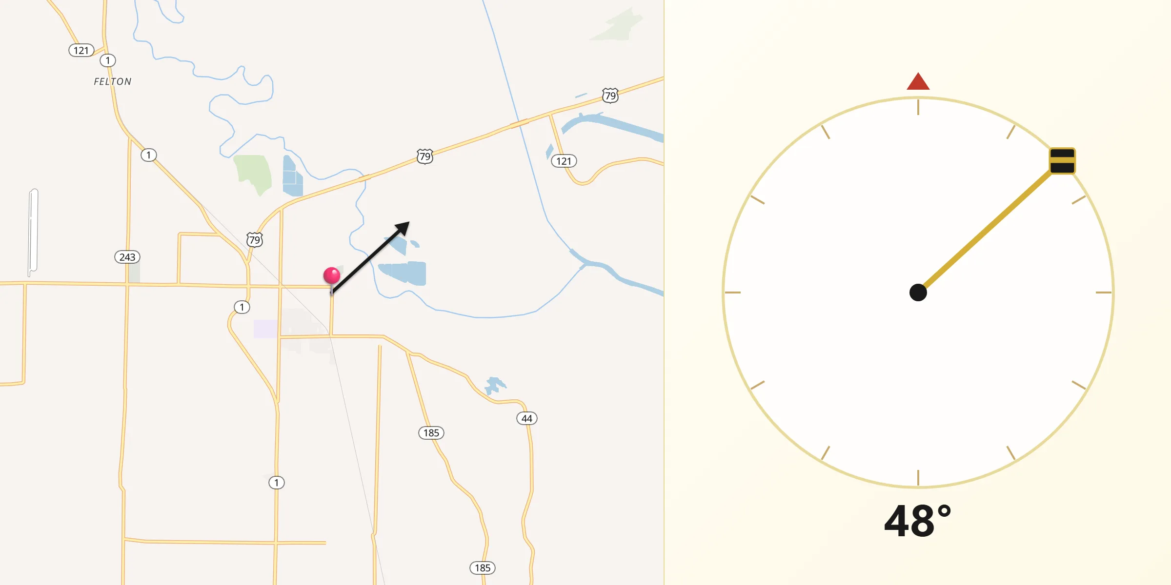 Qibla Direction from Marianna