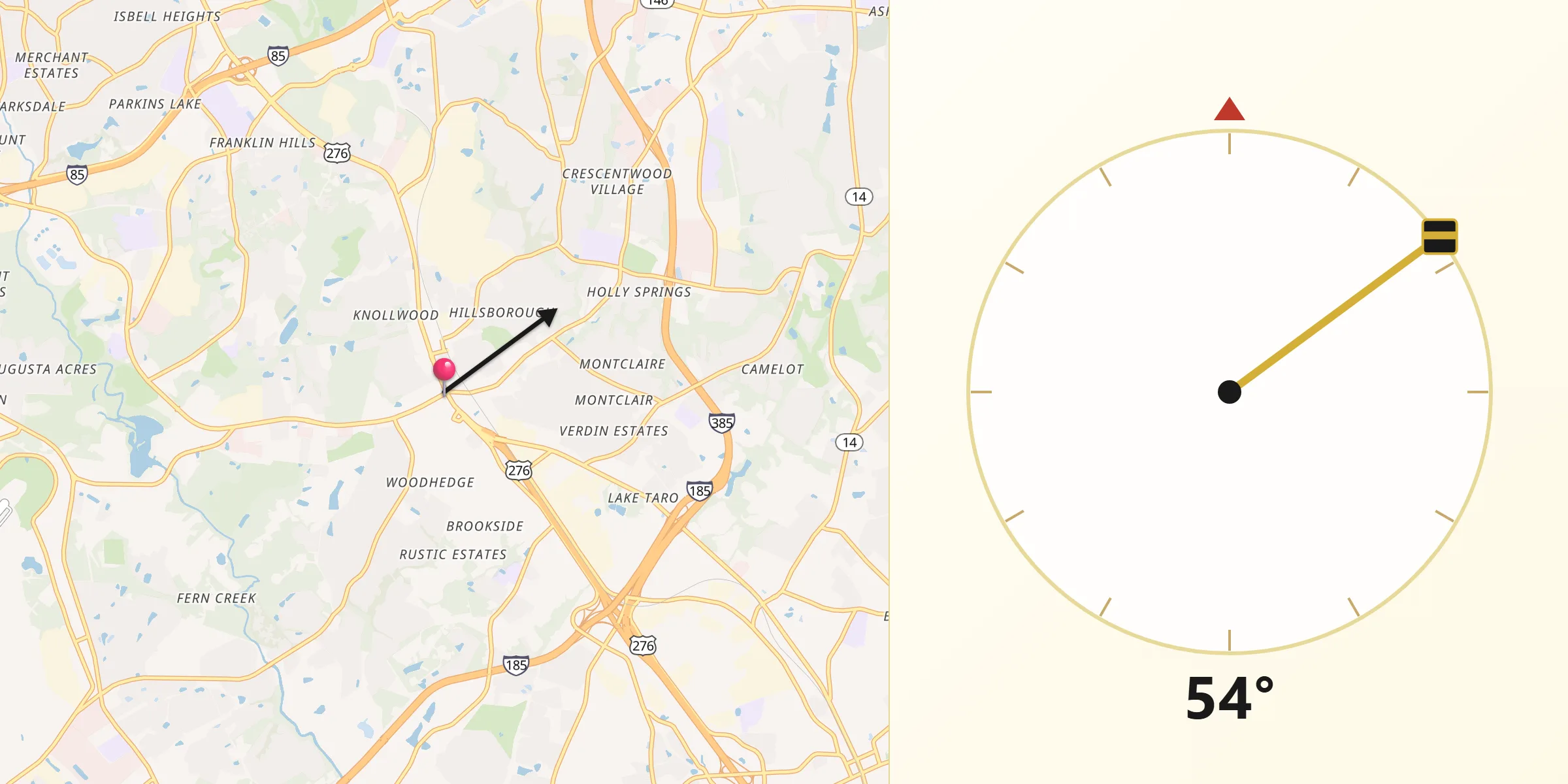 Qibla Direction from Mauldin
