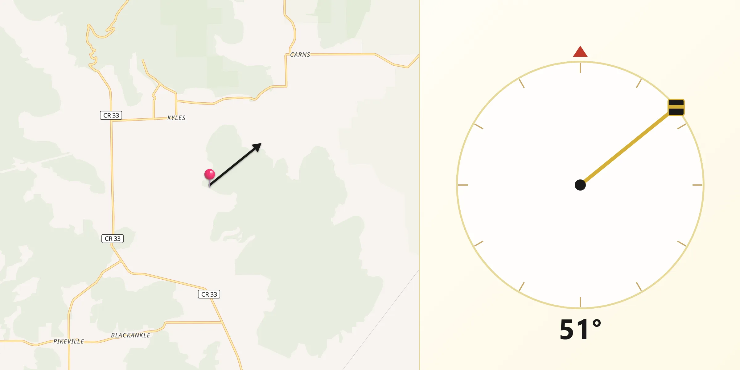 Qibla Direction from Jackson County