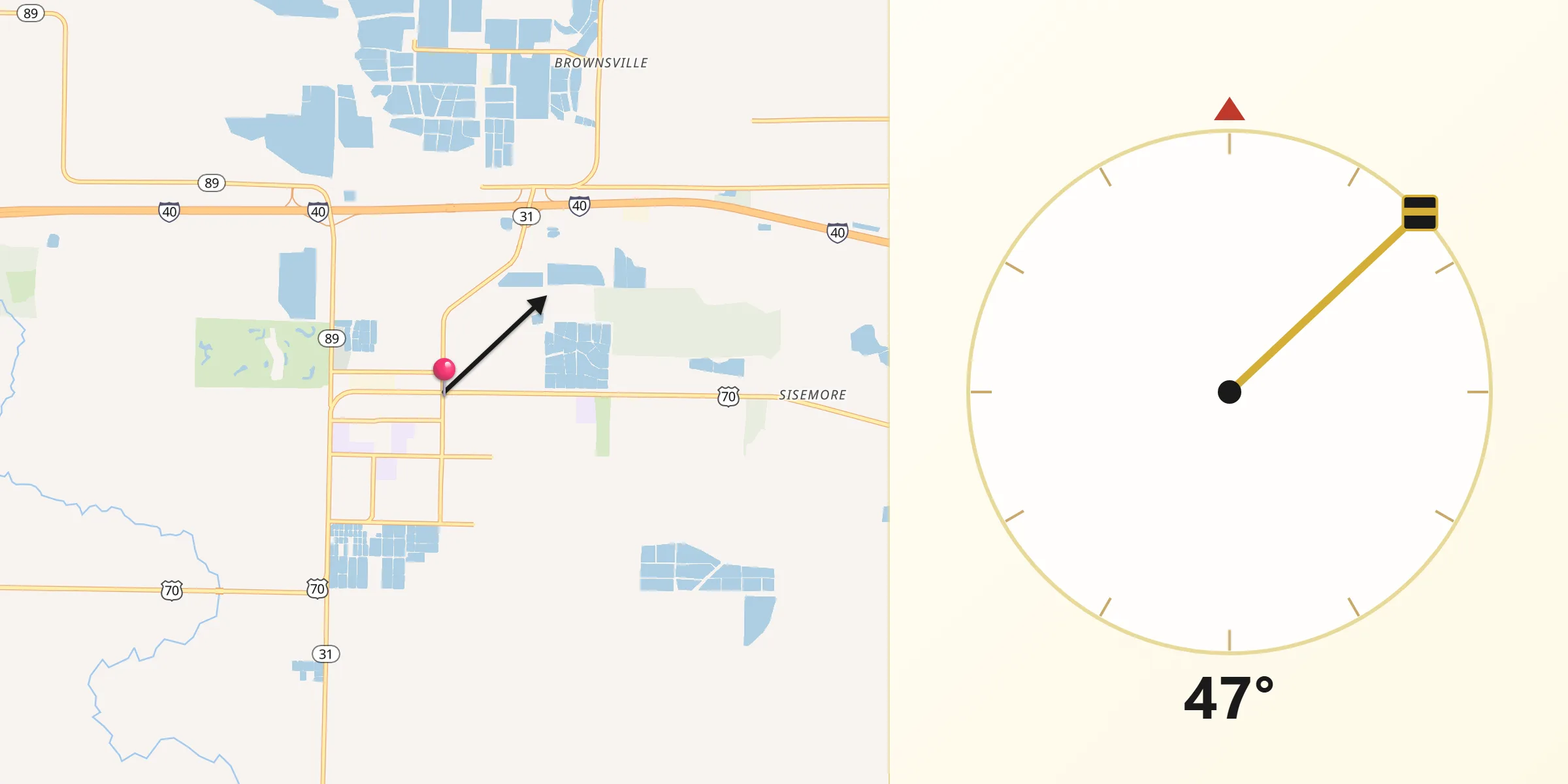 Qibla Direction from Lonoke