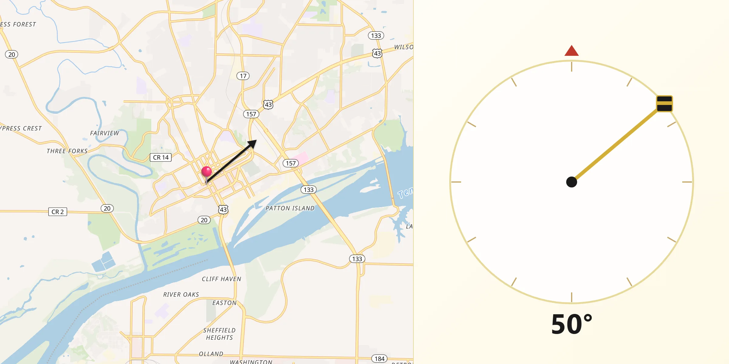 Qibla Direction from Florence