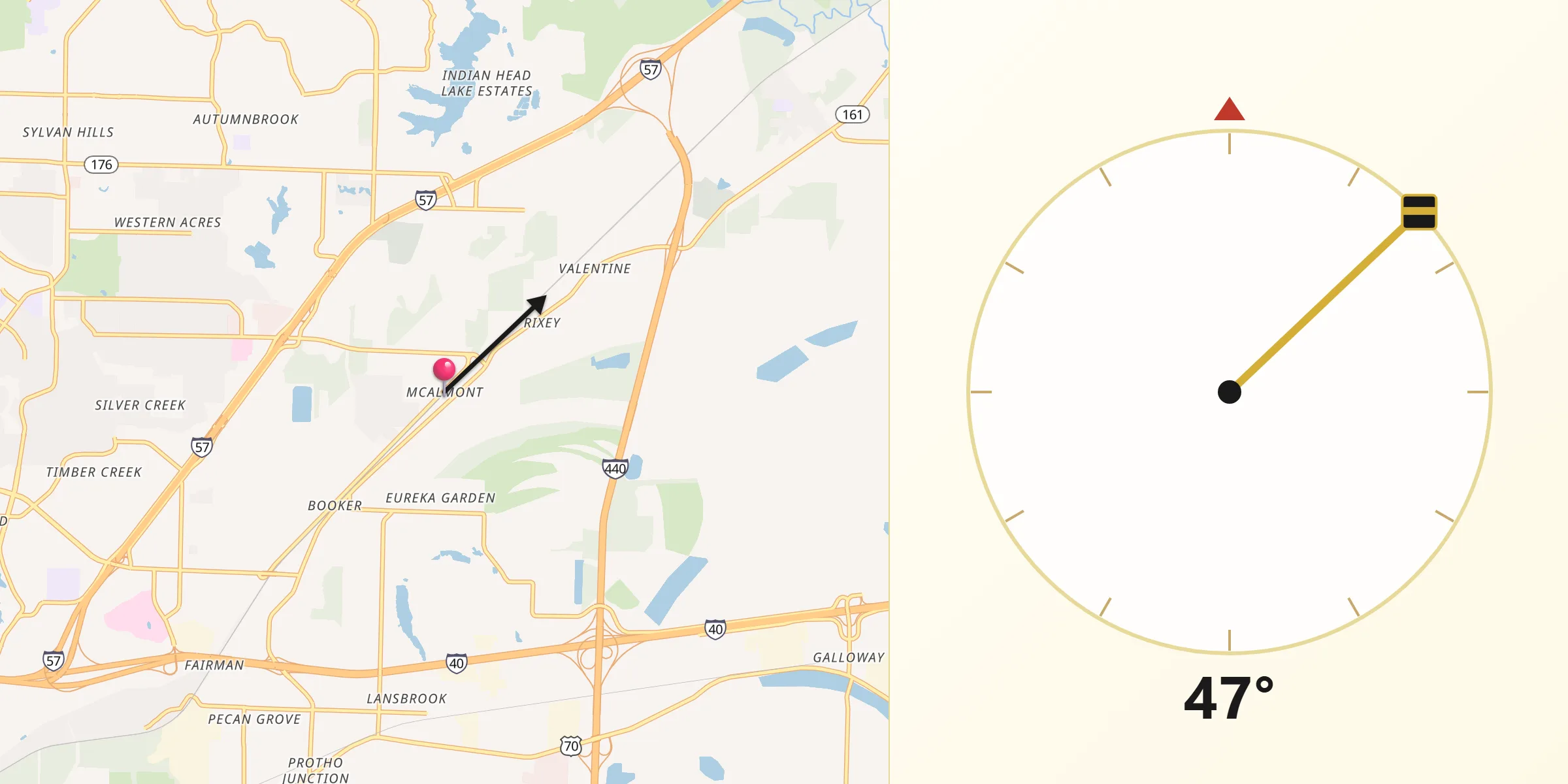 Qibla Direction from McAlmont