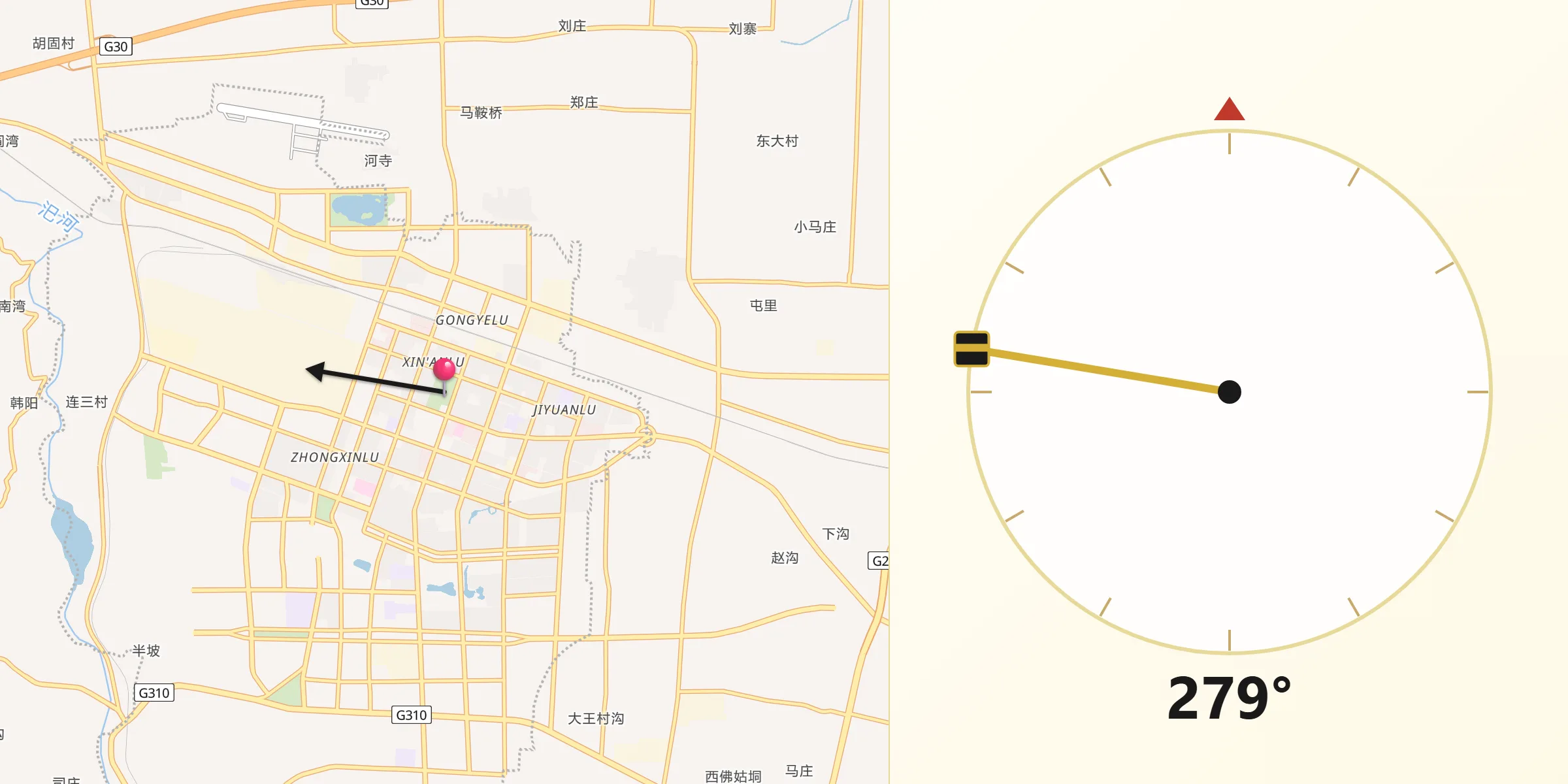从三湾街社区朝向麦加的方向