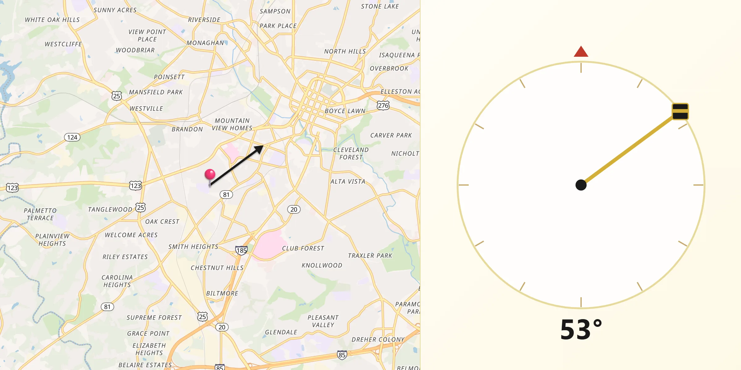Qibla Direction from Judson