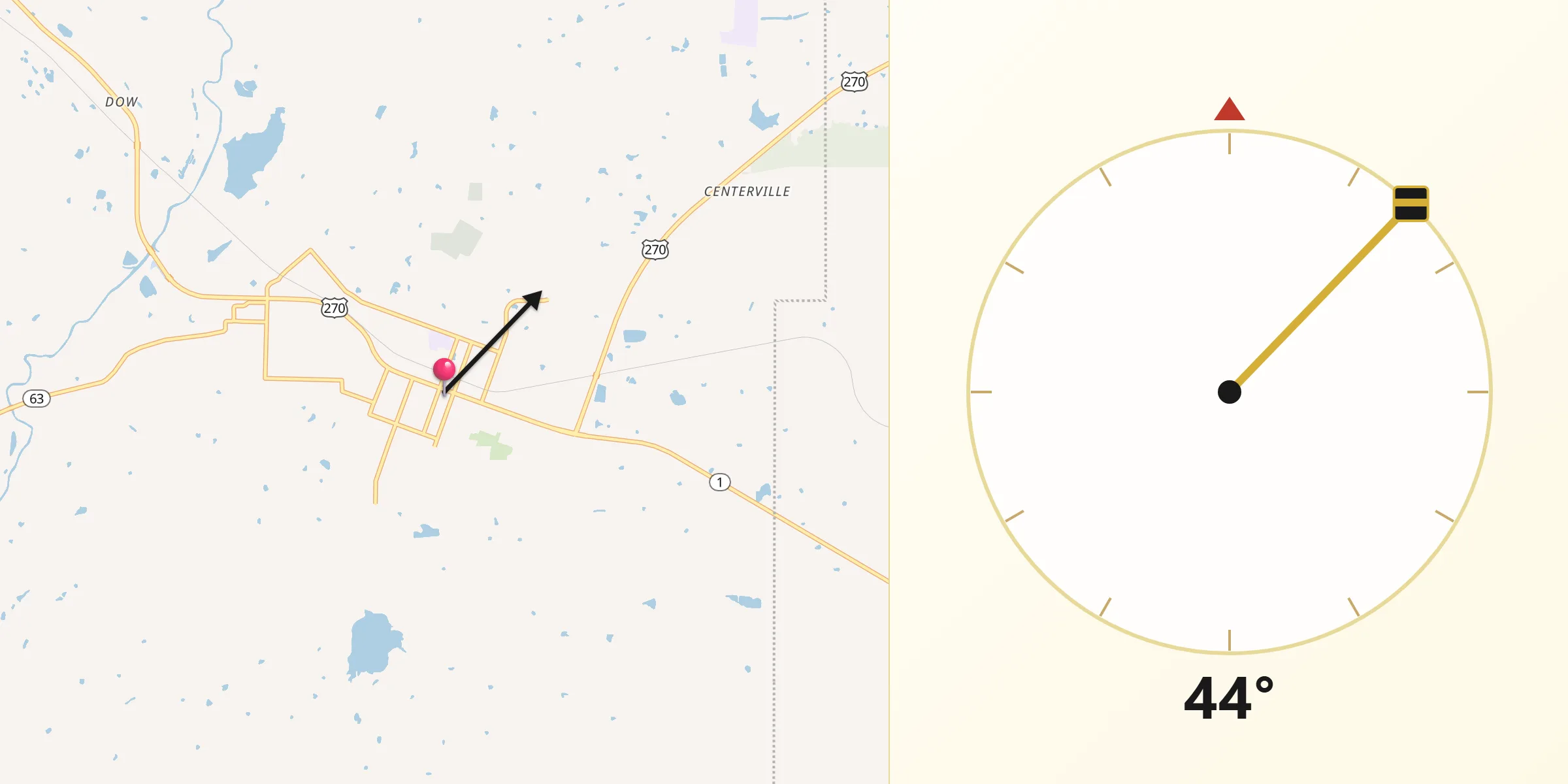 Qibla Direction from Hartshorne