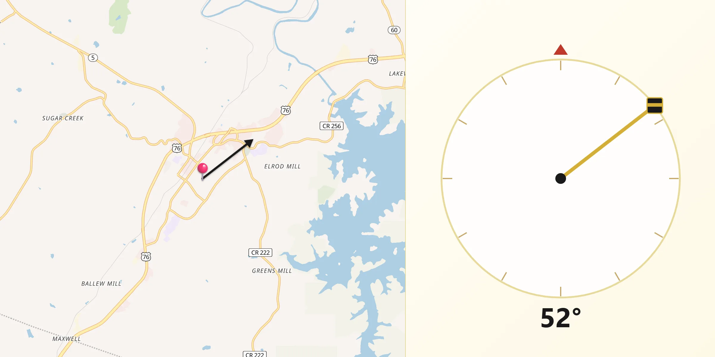 Qibla Direction from Fannin