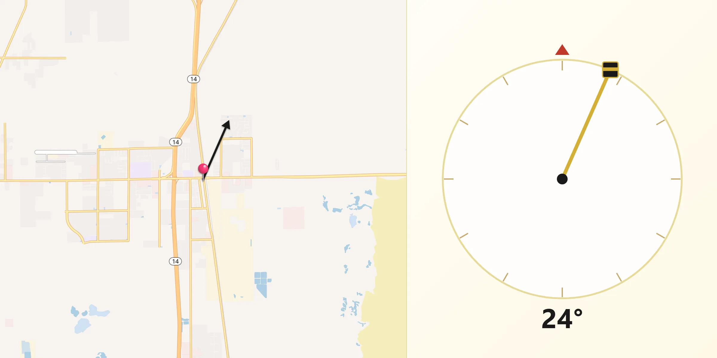 Qibla Direction from Rosamond