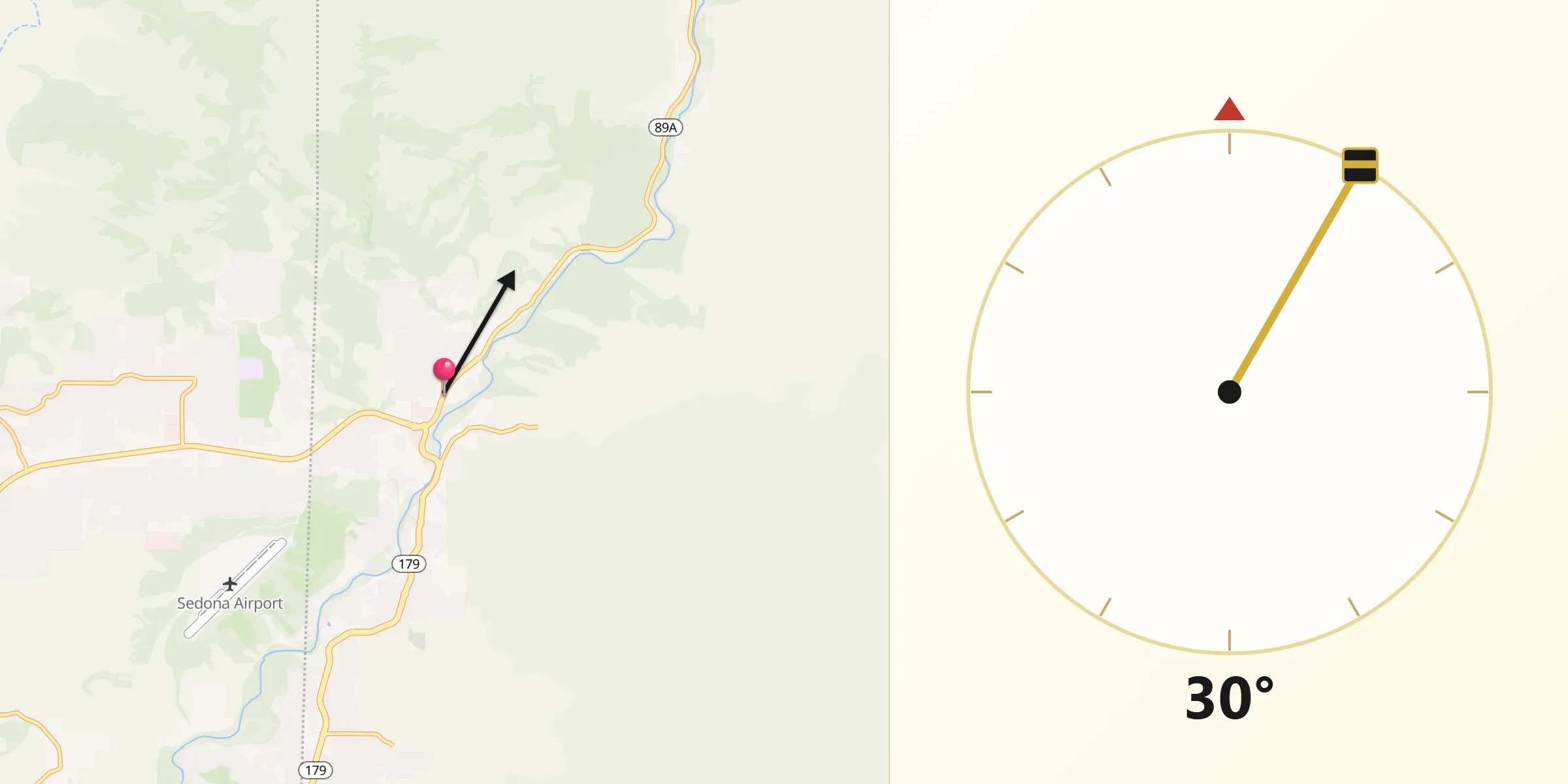 Qibla Direction from Sedona