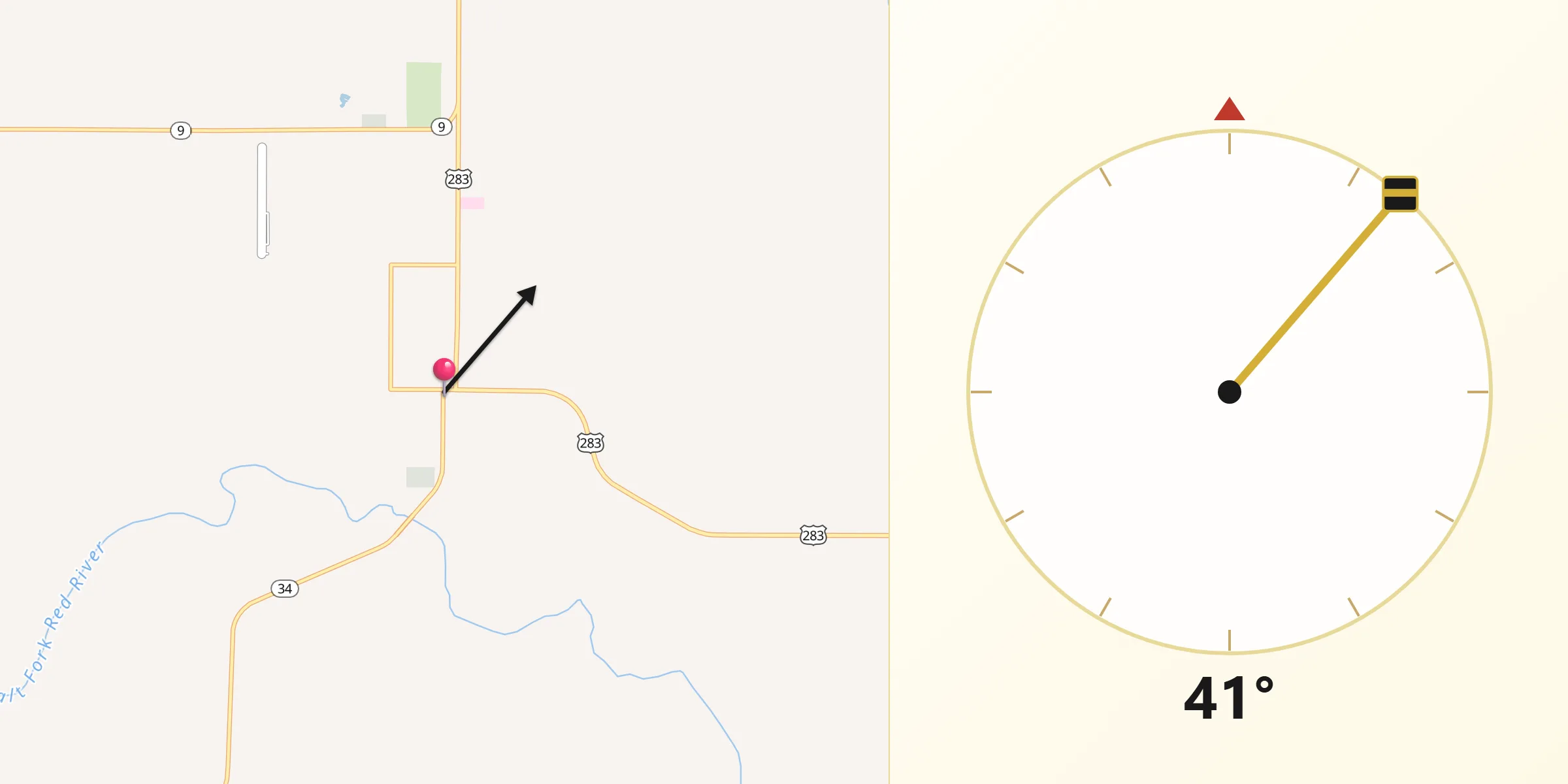 Qibla Direction from Mangum