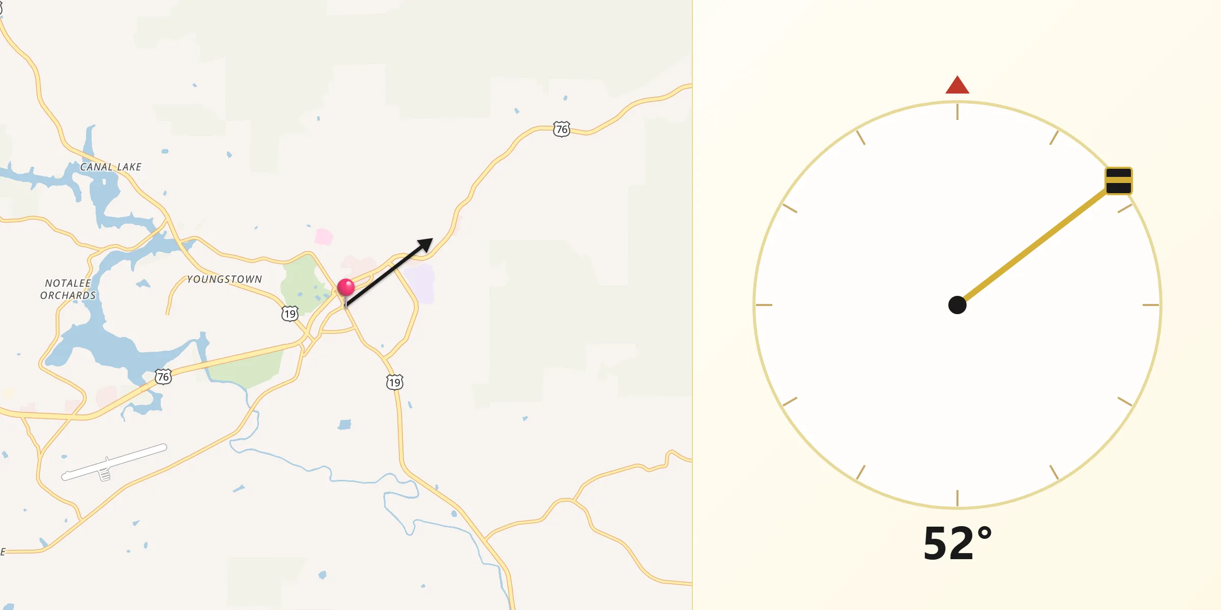 Qibla Direction from Blairsville