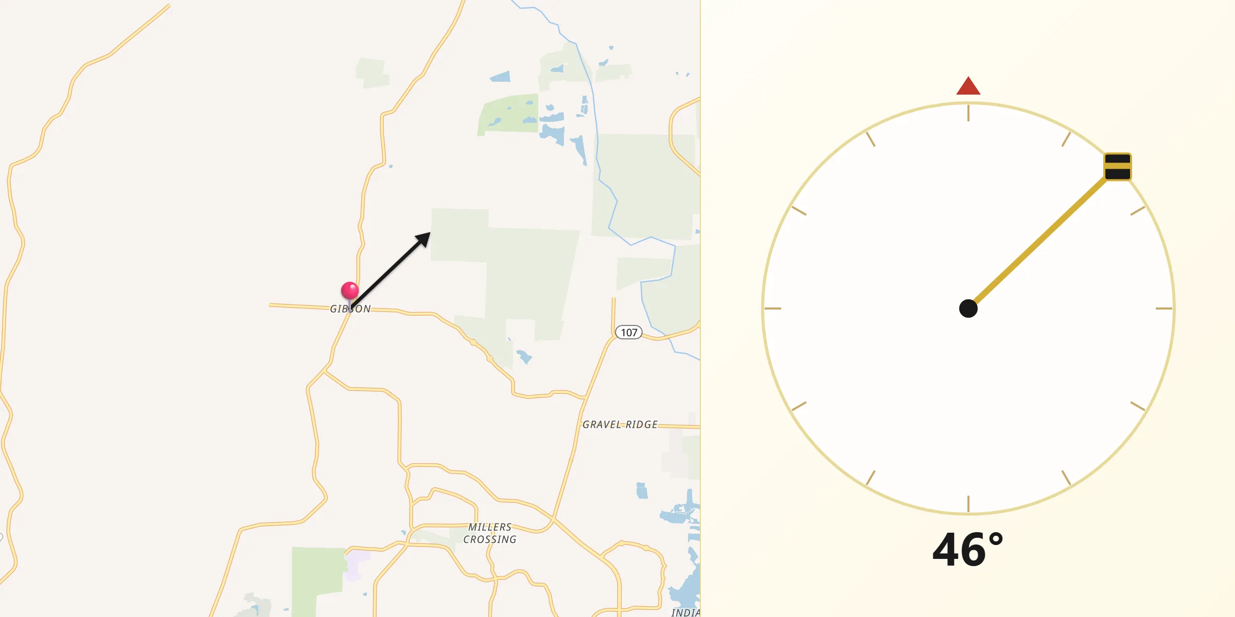 Qibla Direction from Gibson