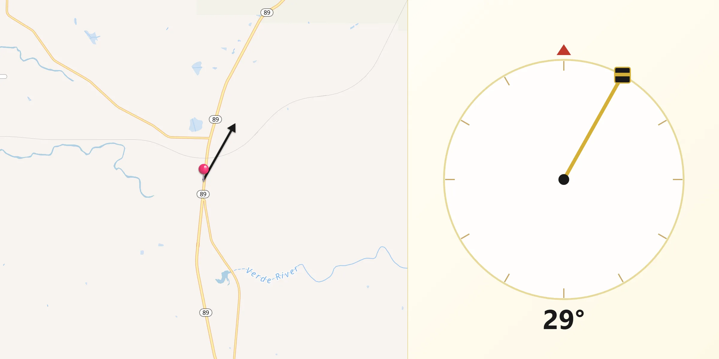 Qibla Direction from Paulden