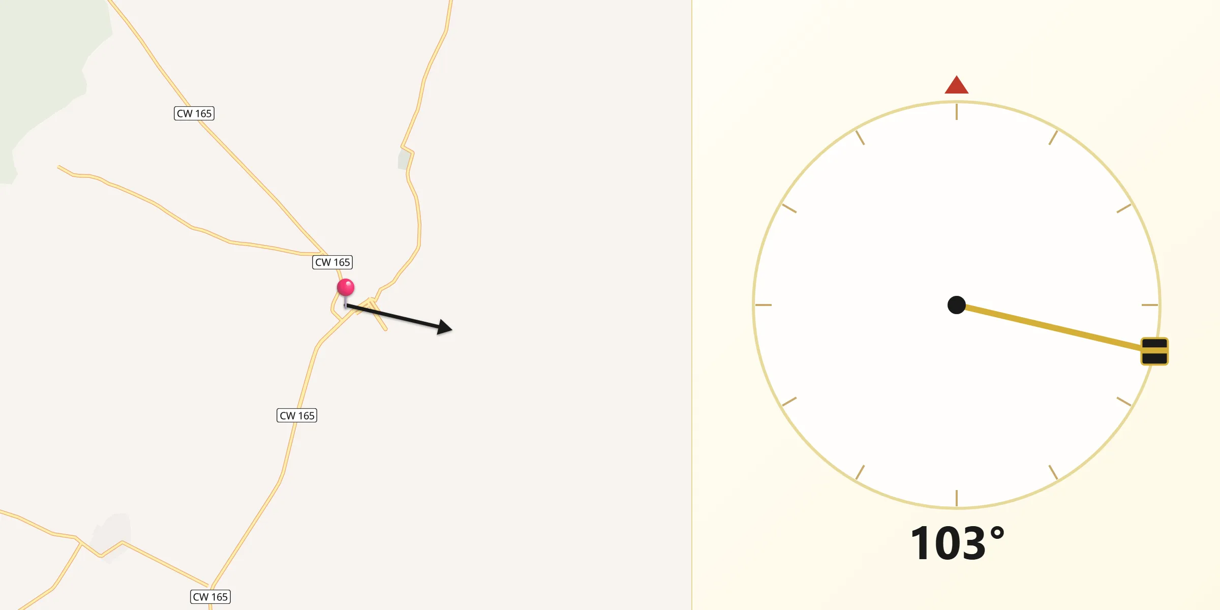 Direction vers la Qibla depuis Dar Chioukh
