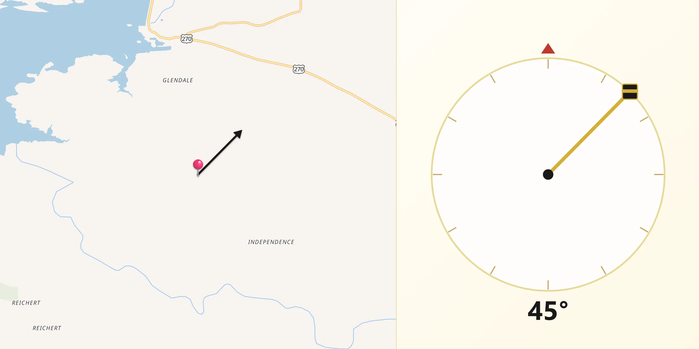 Qibla Direction from Le Flore