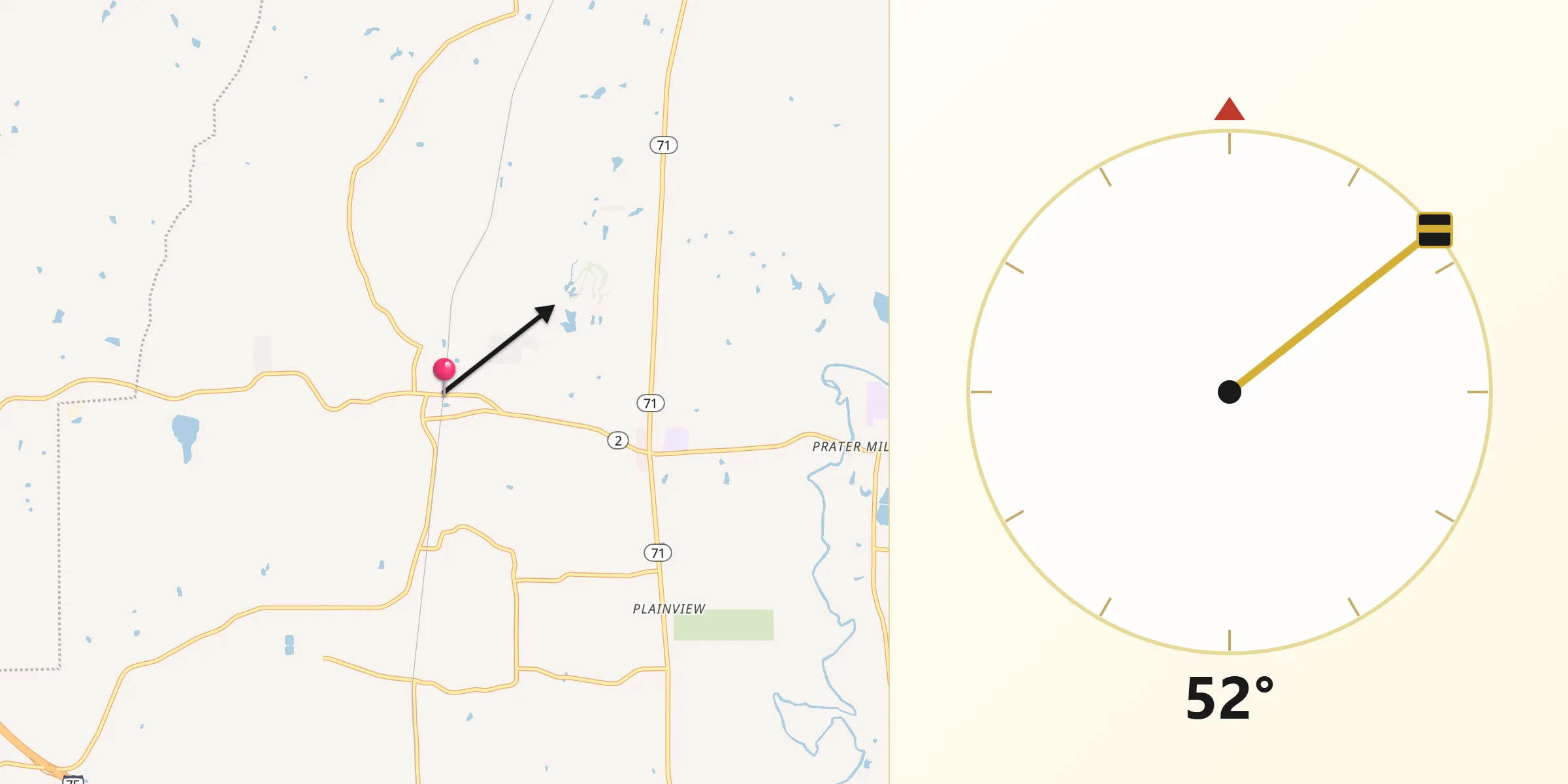 Qibla Direction from Varnell