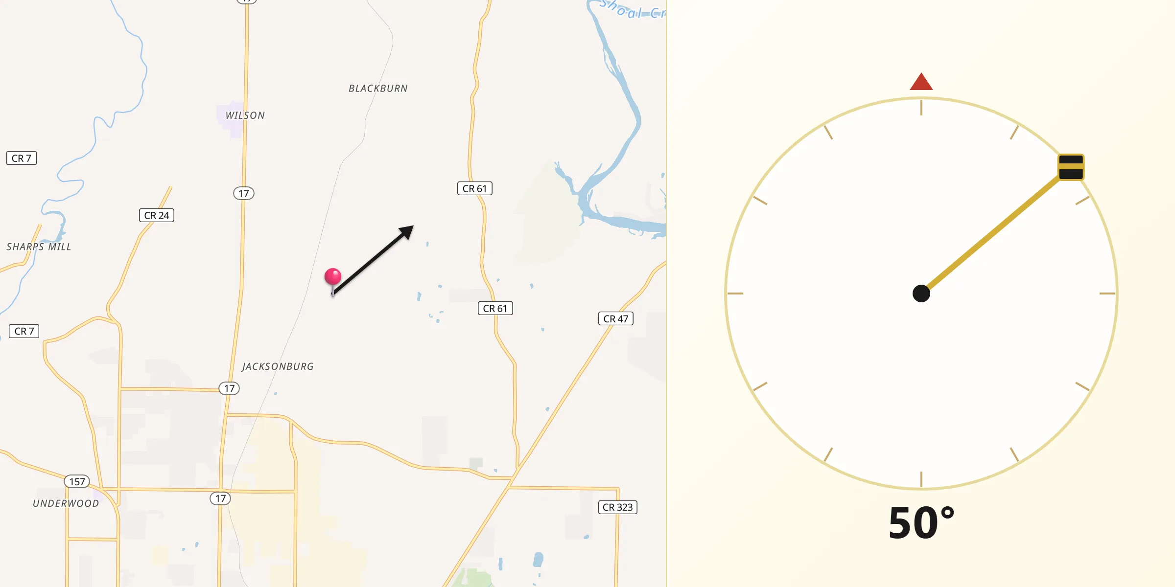 Qibla Direction from Lauderdale