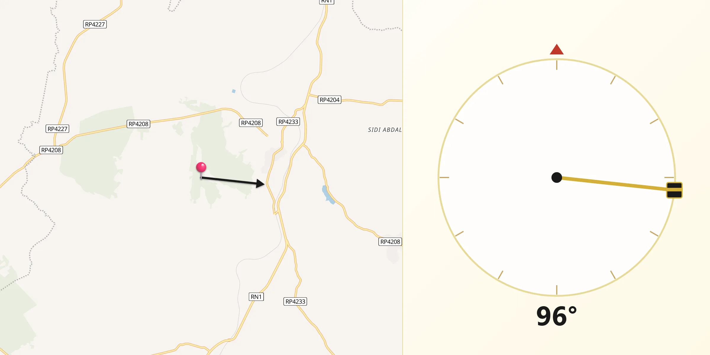 اتجاه القبلة من عرباوة