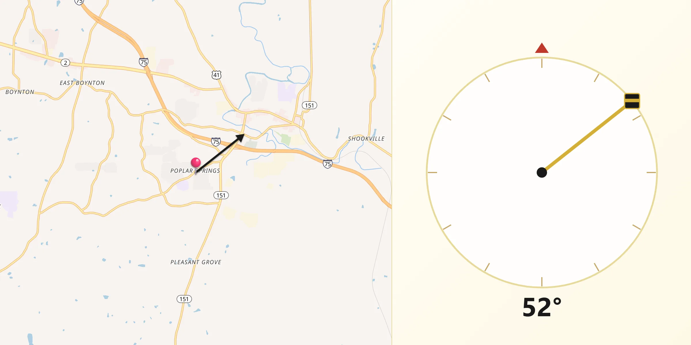 Qibla Direction from Catoosa