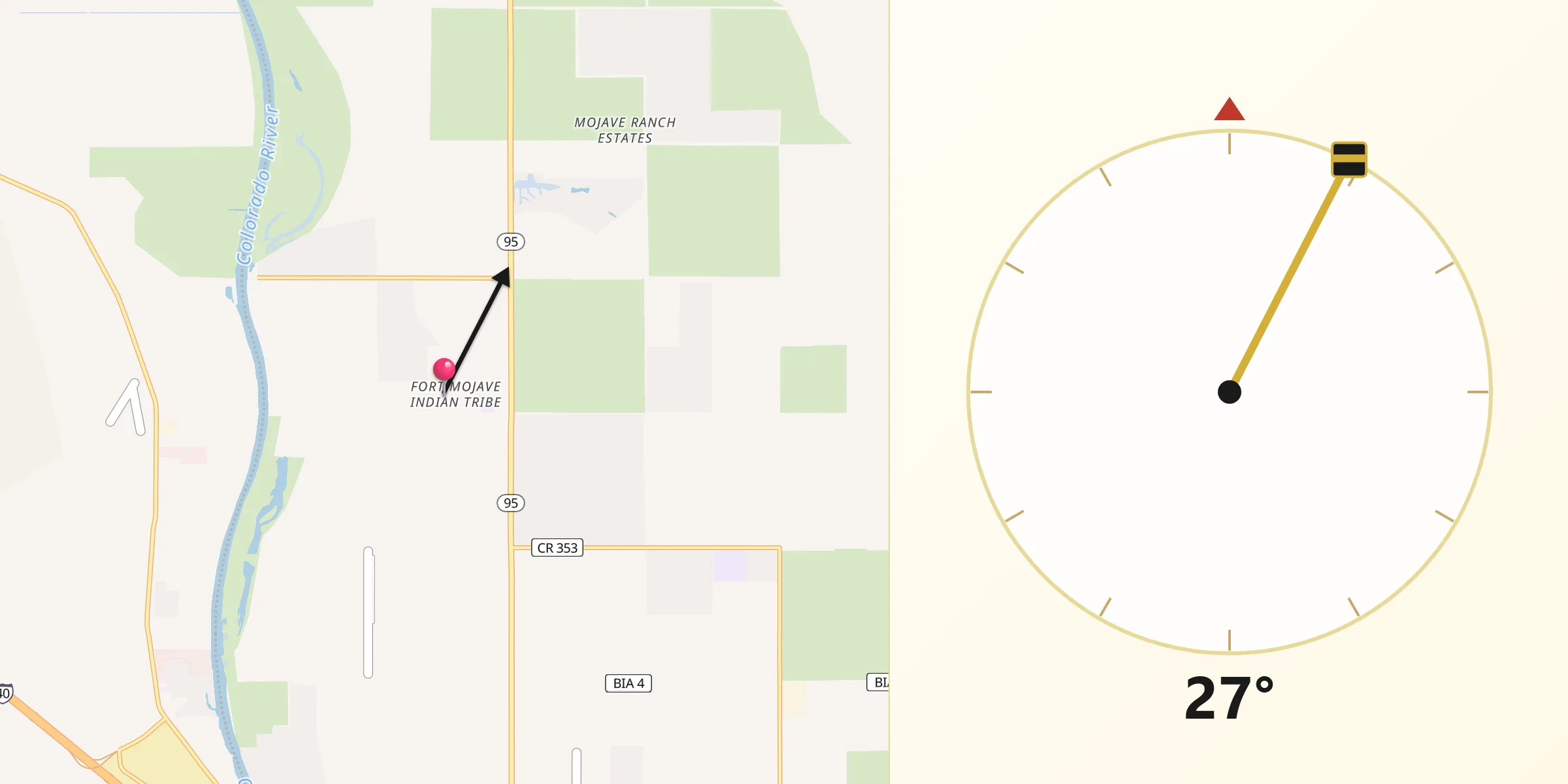 Qibla Direction from Willow Valley