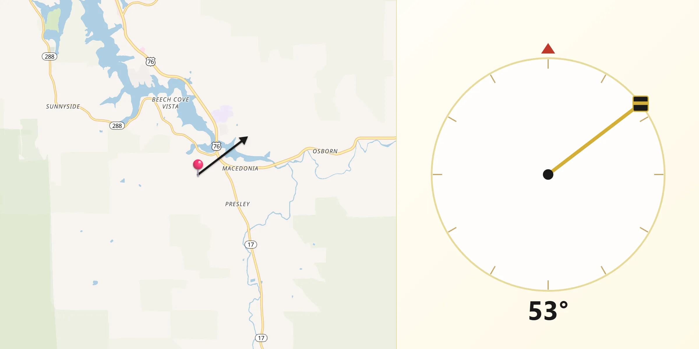 Qibla Direction from Towns