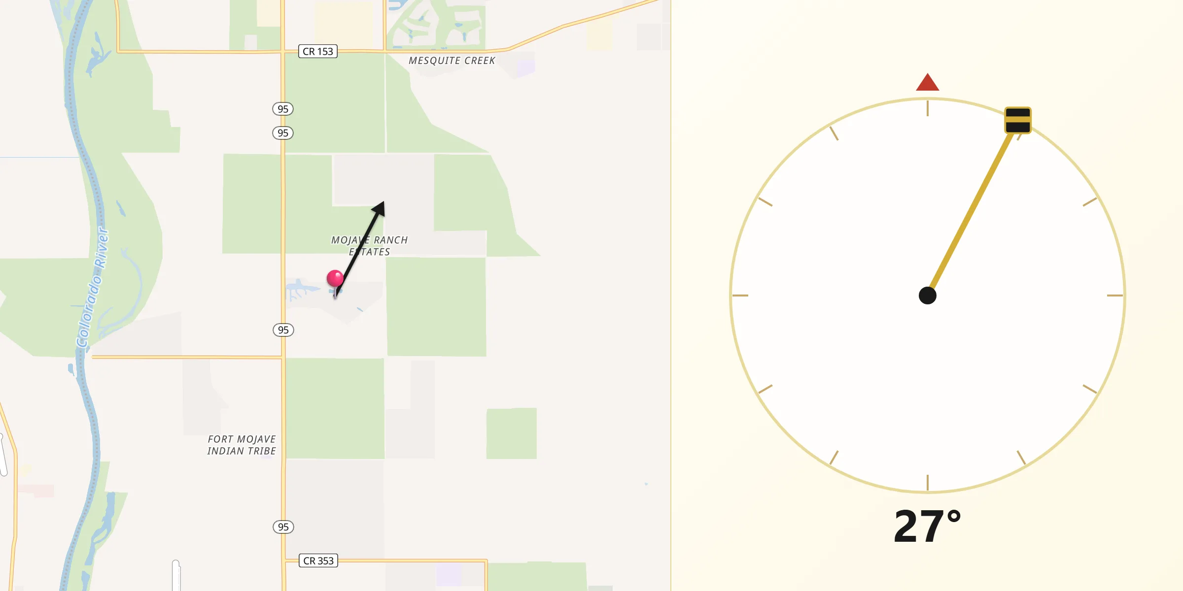 Qibla Direction from Mohave Valley