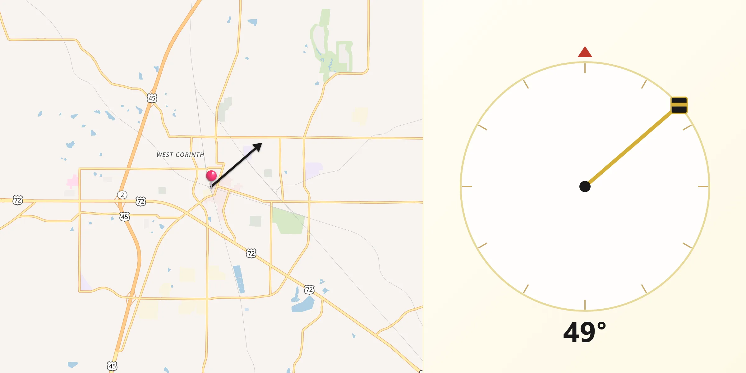 Qibla Direction from Corinth
