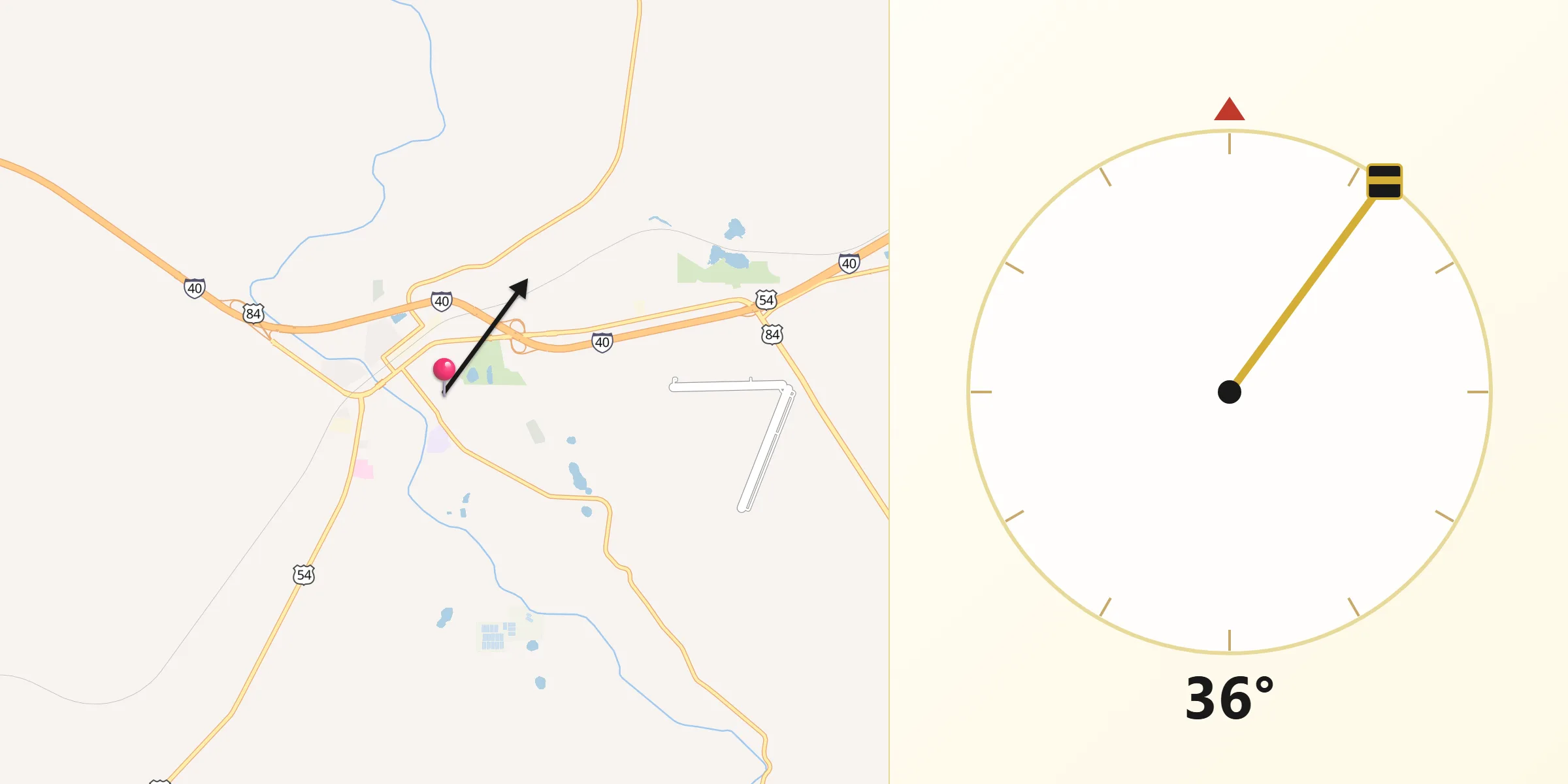 Dirección de la Qibla desde Santa Rosa