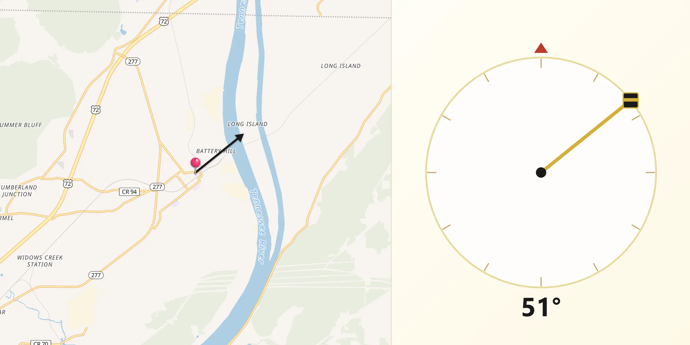 Qibla Direction from Bridgeport