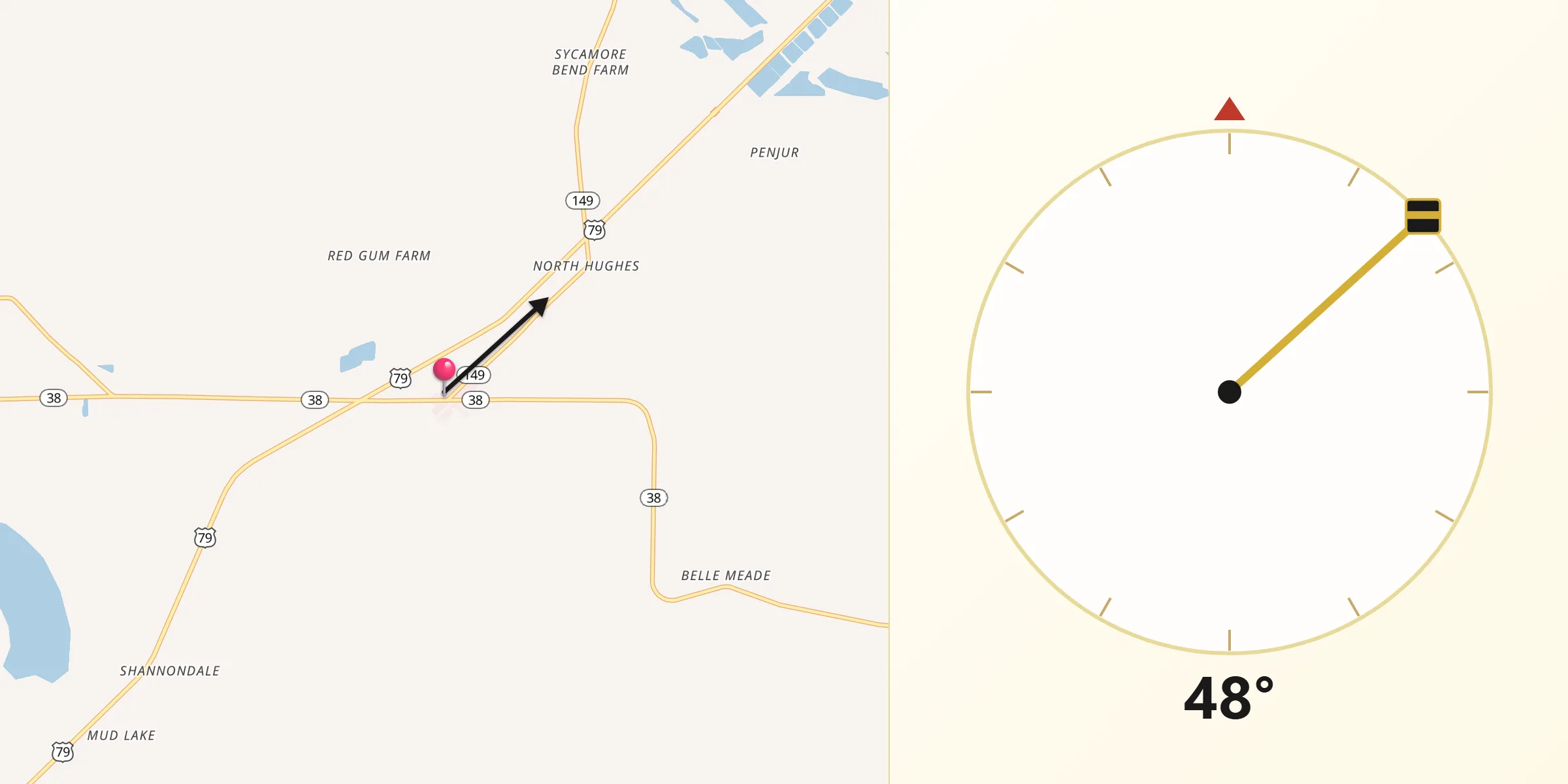Qibla Direction from Hughes