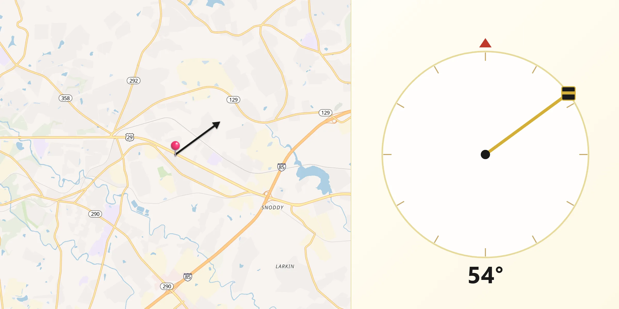 Qibla Direction from Wellford