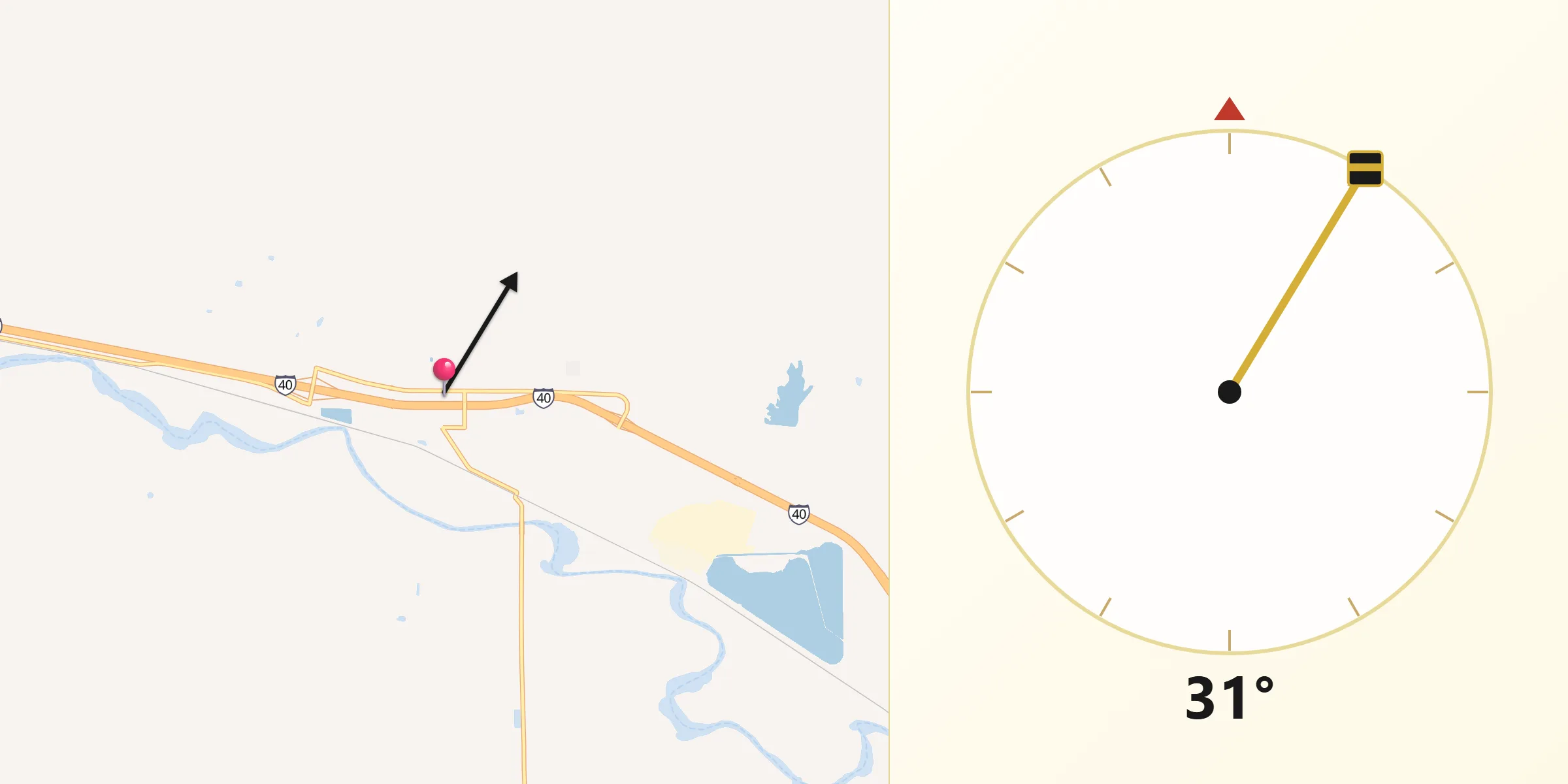Qibla Direction from Joseph City