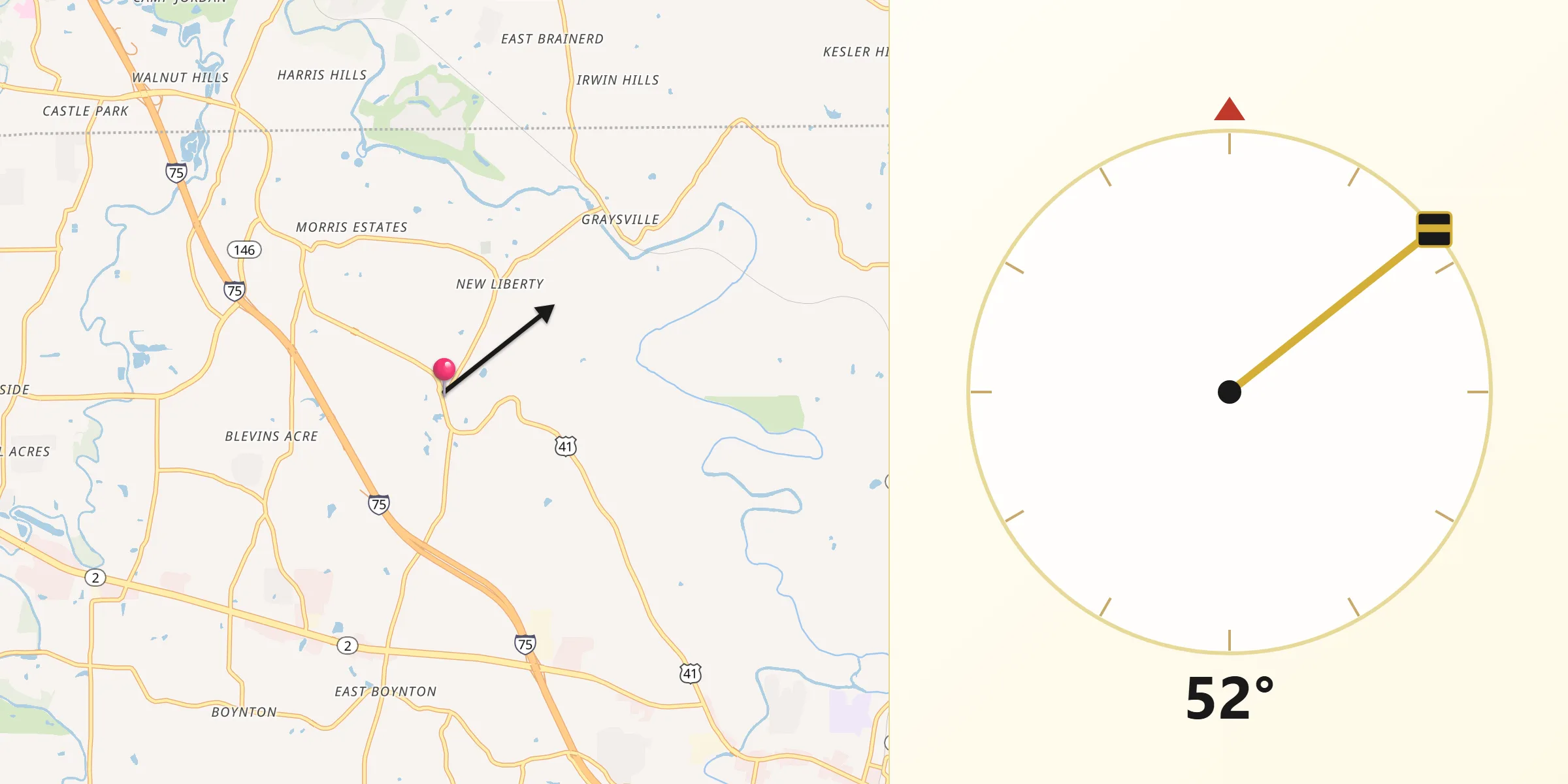 Qibla Direction from Indian Springs