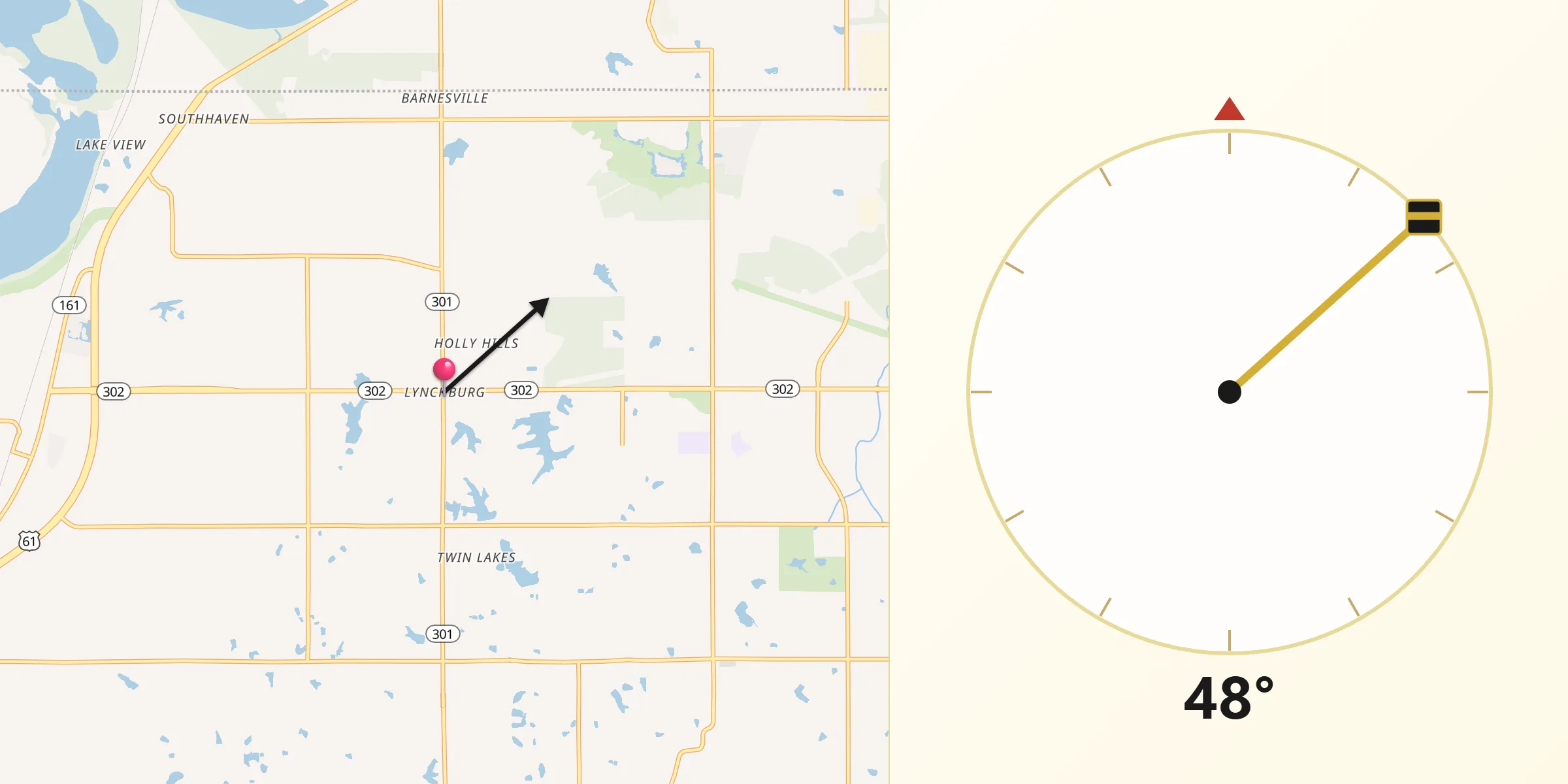 Qibla Direction from Lynchburg