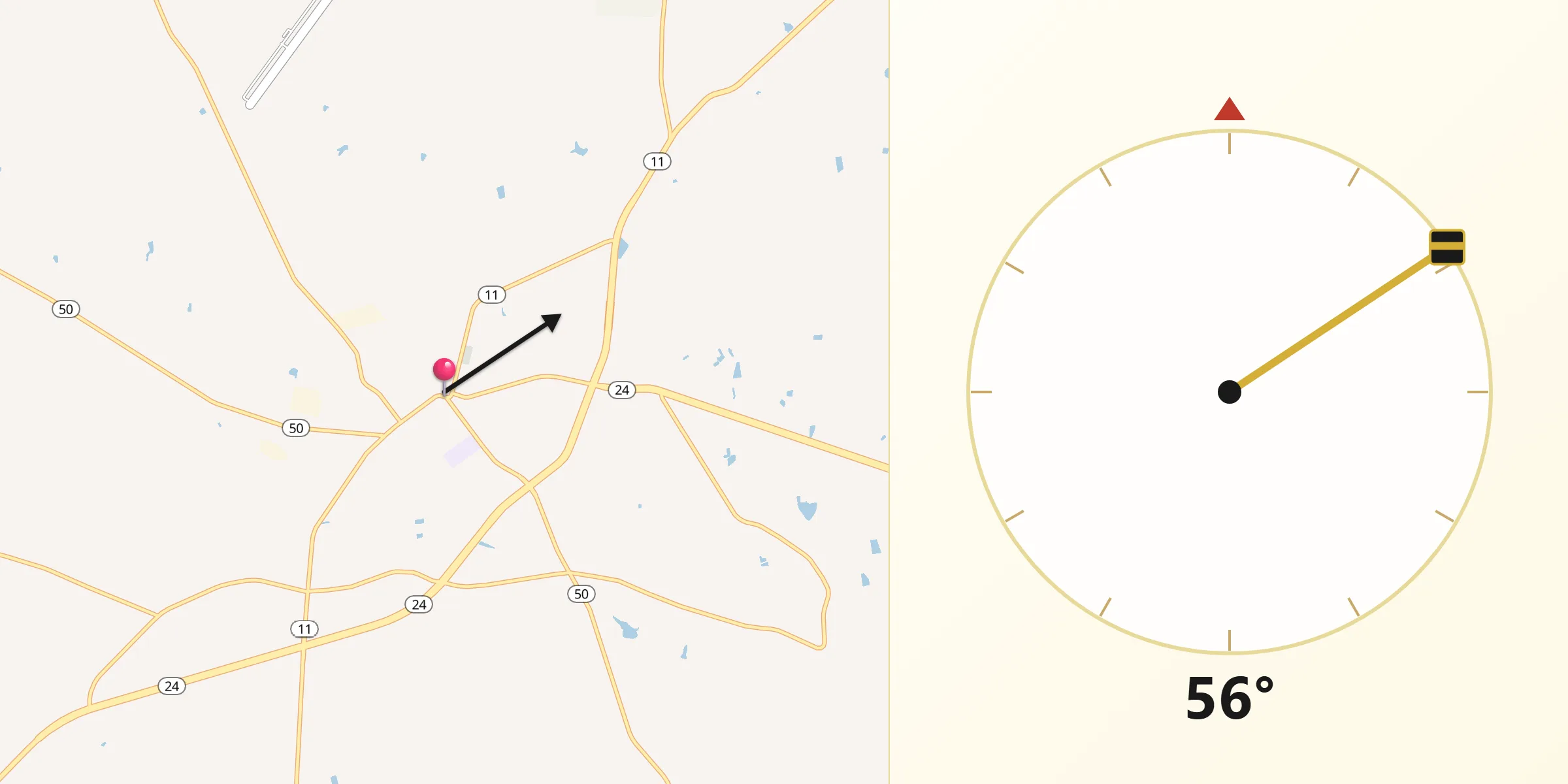Qibla Direction from Kenansville
