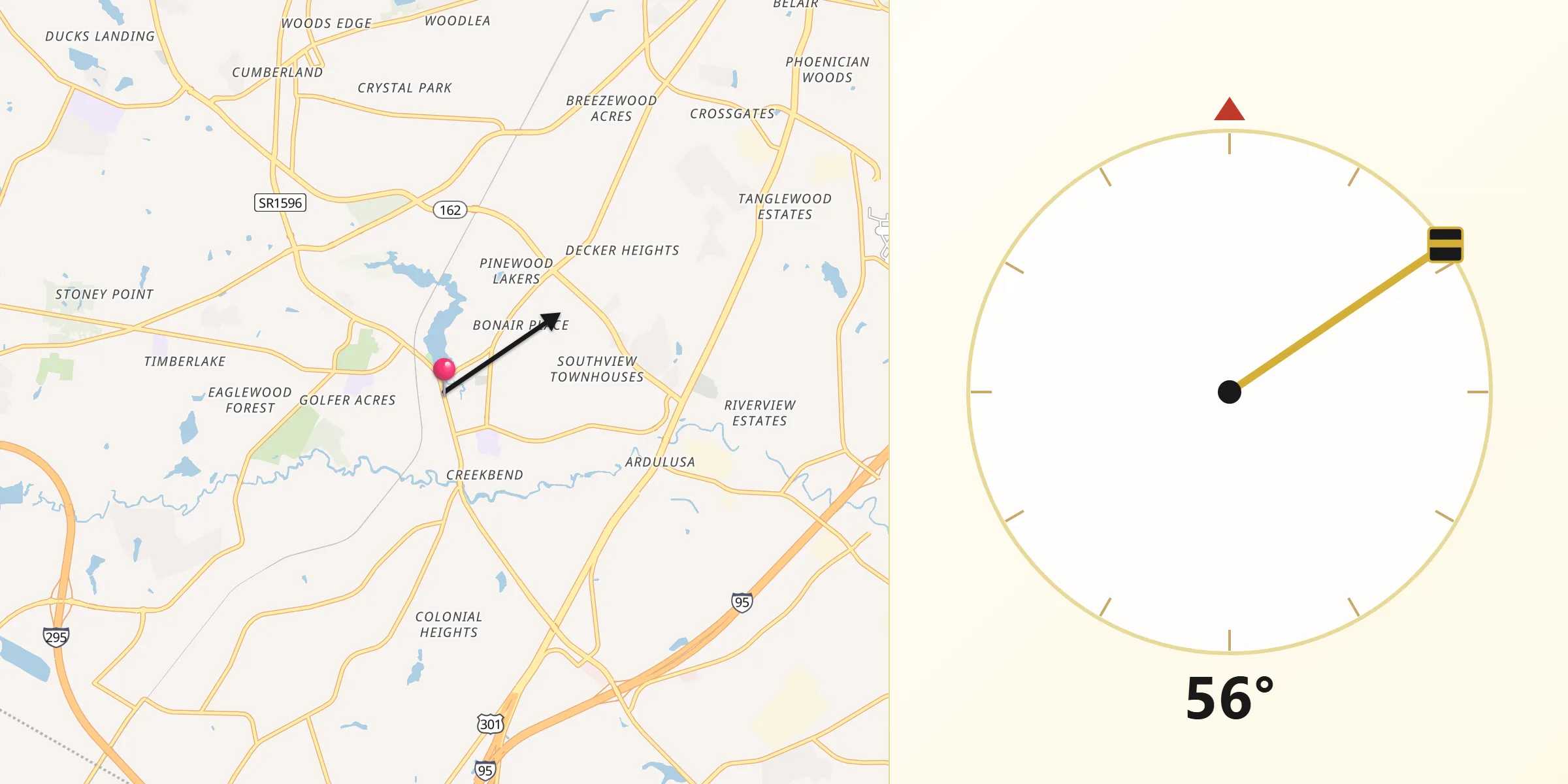 Qibla Direction from Hope Mills