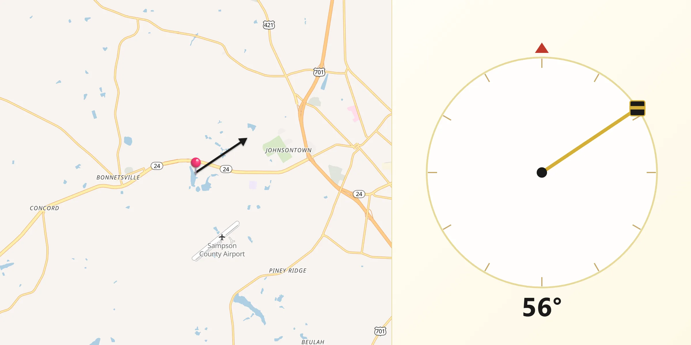 Qibla Direction from Sampson