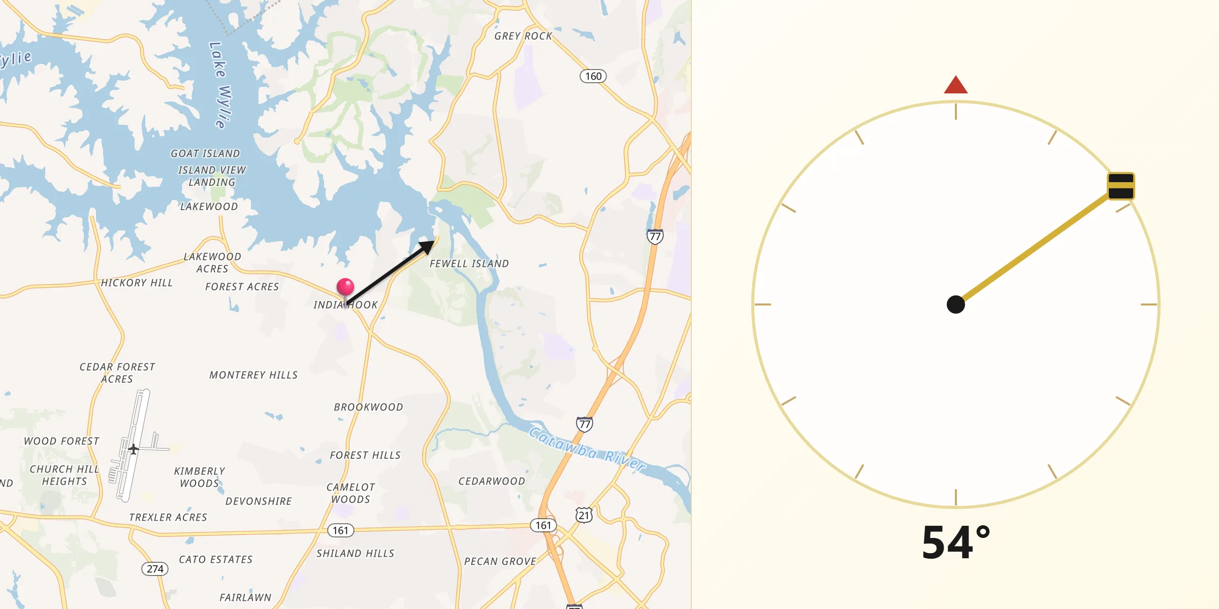 Qibla Direction from India Hook