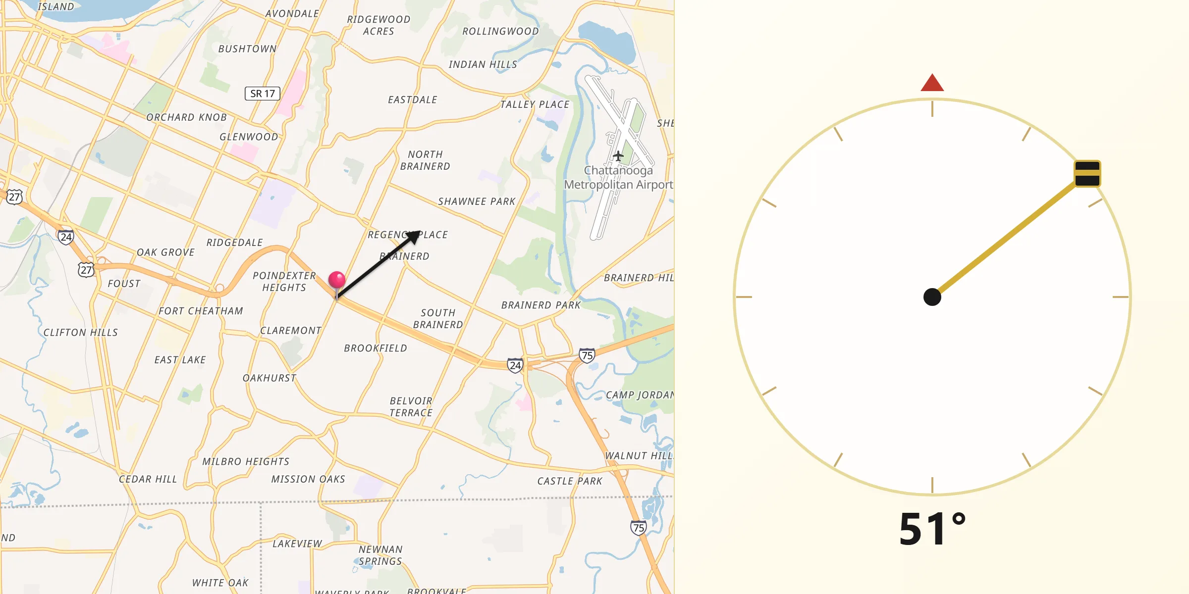 Qibla Direction from East Ridge