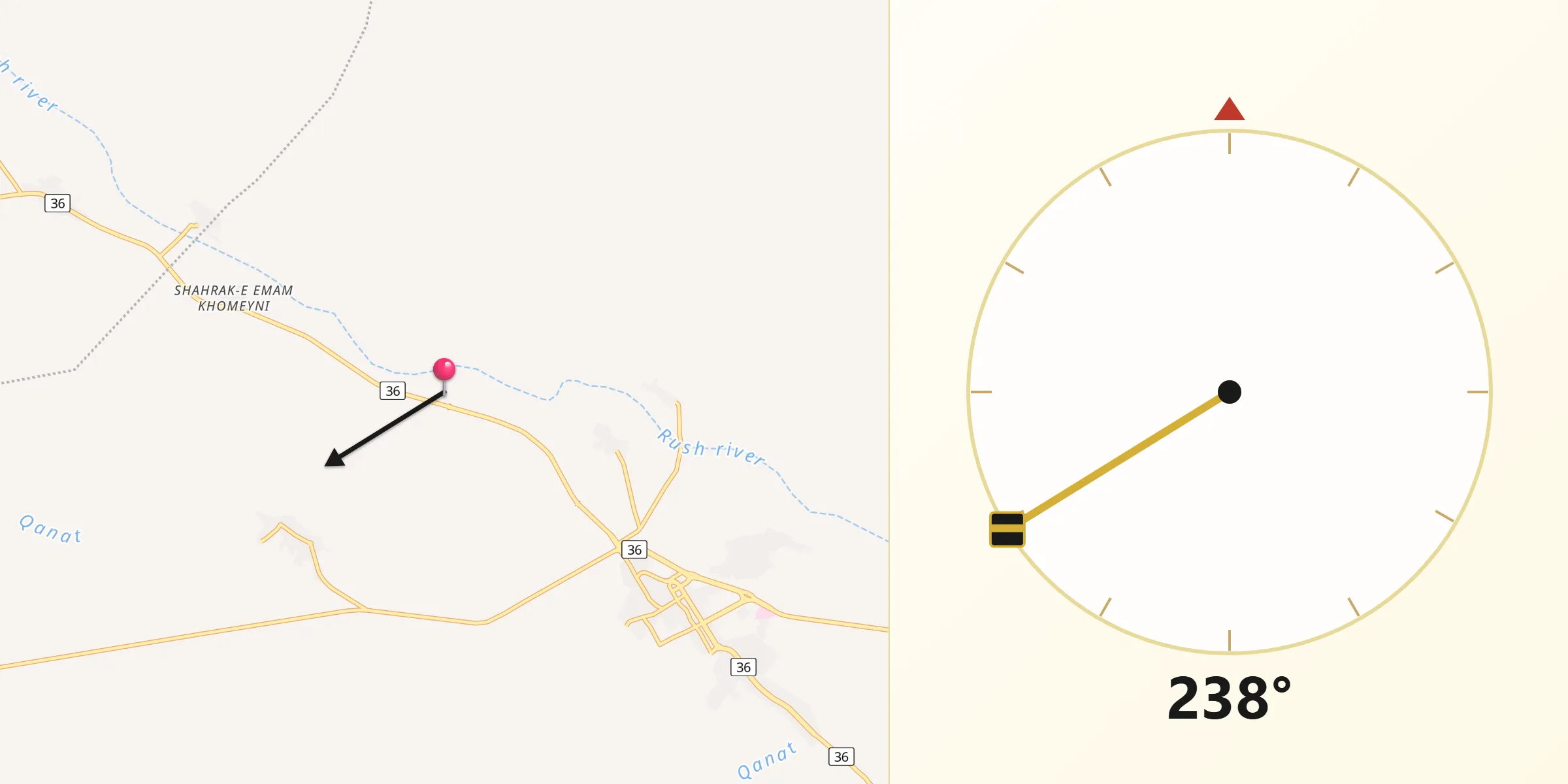 جهت قبله از Bakharz