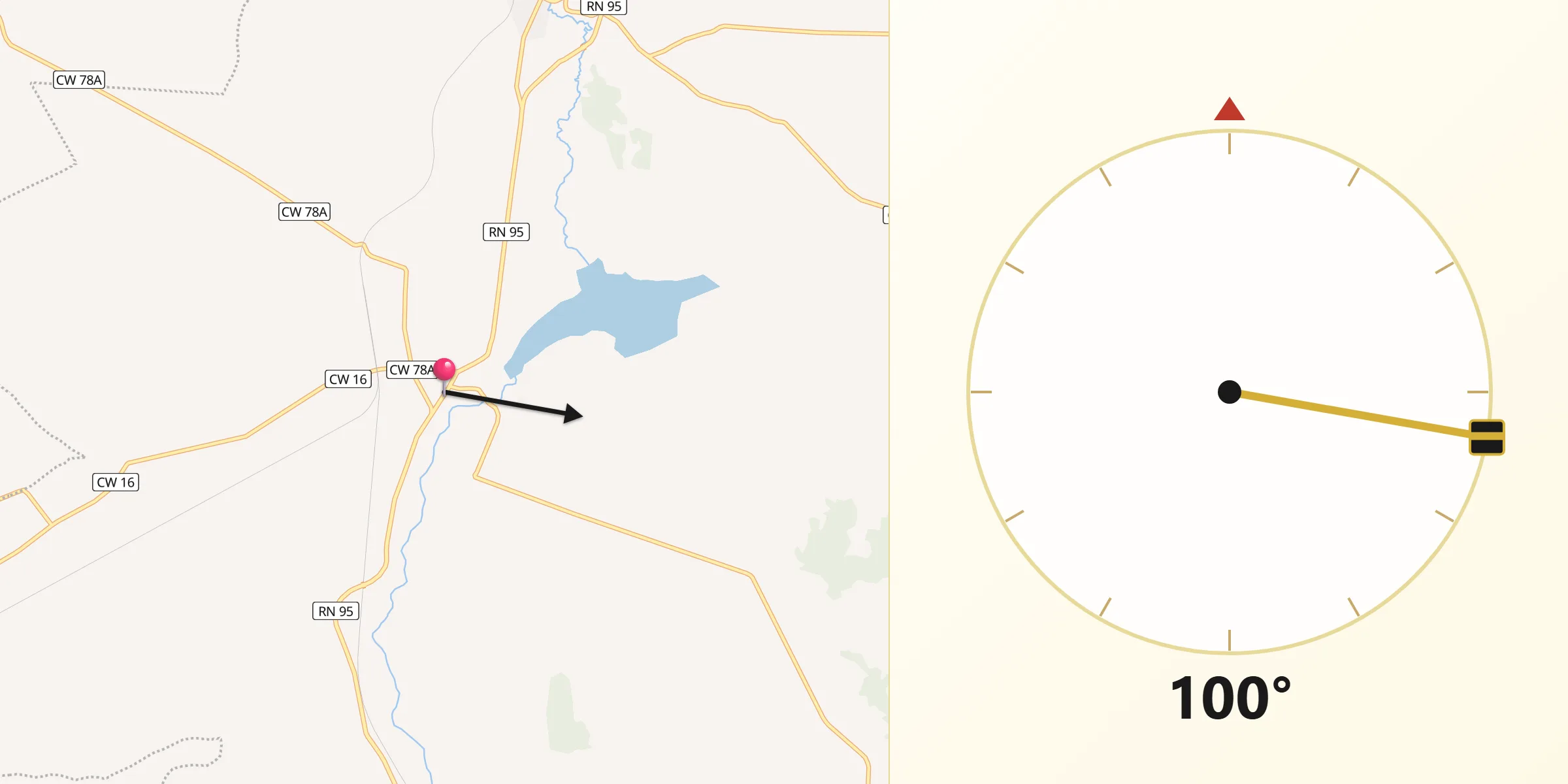 اتجاه القبلة من تابية