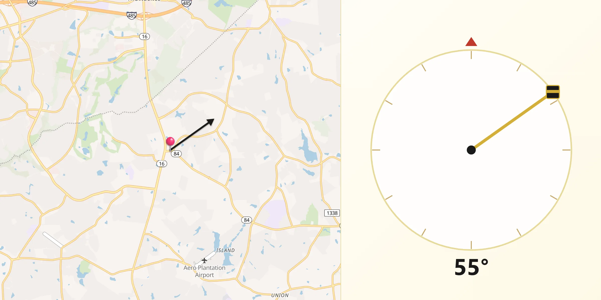 Qibla Direction from Weddington