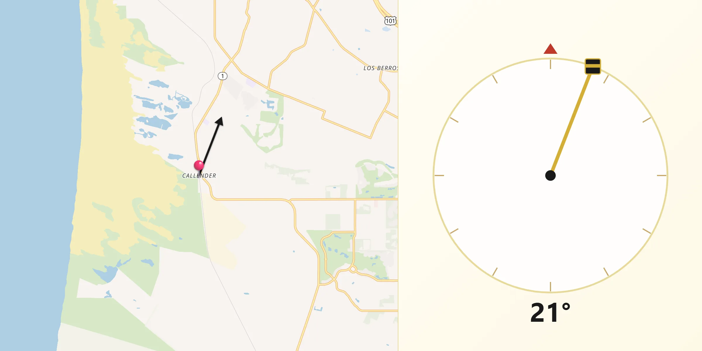 Qibla Direction from Callender