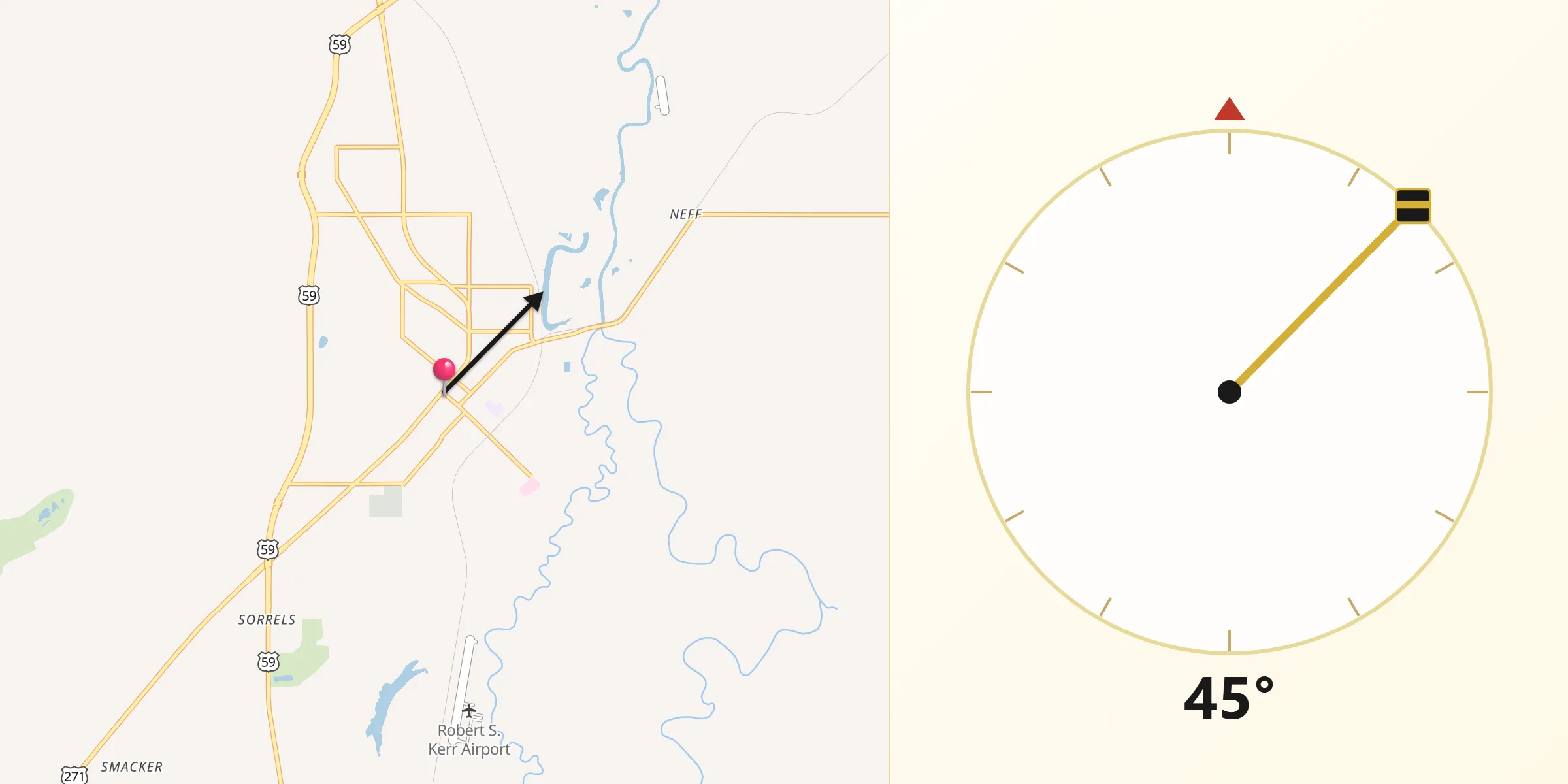 Qibla Direction from Poteau