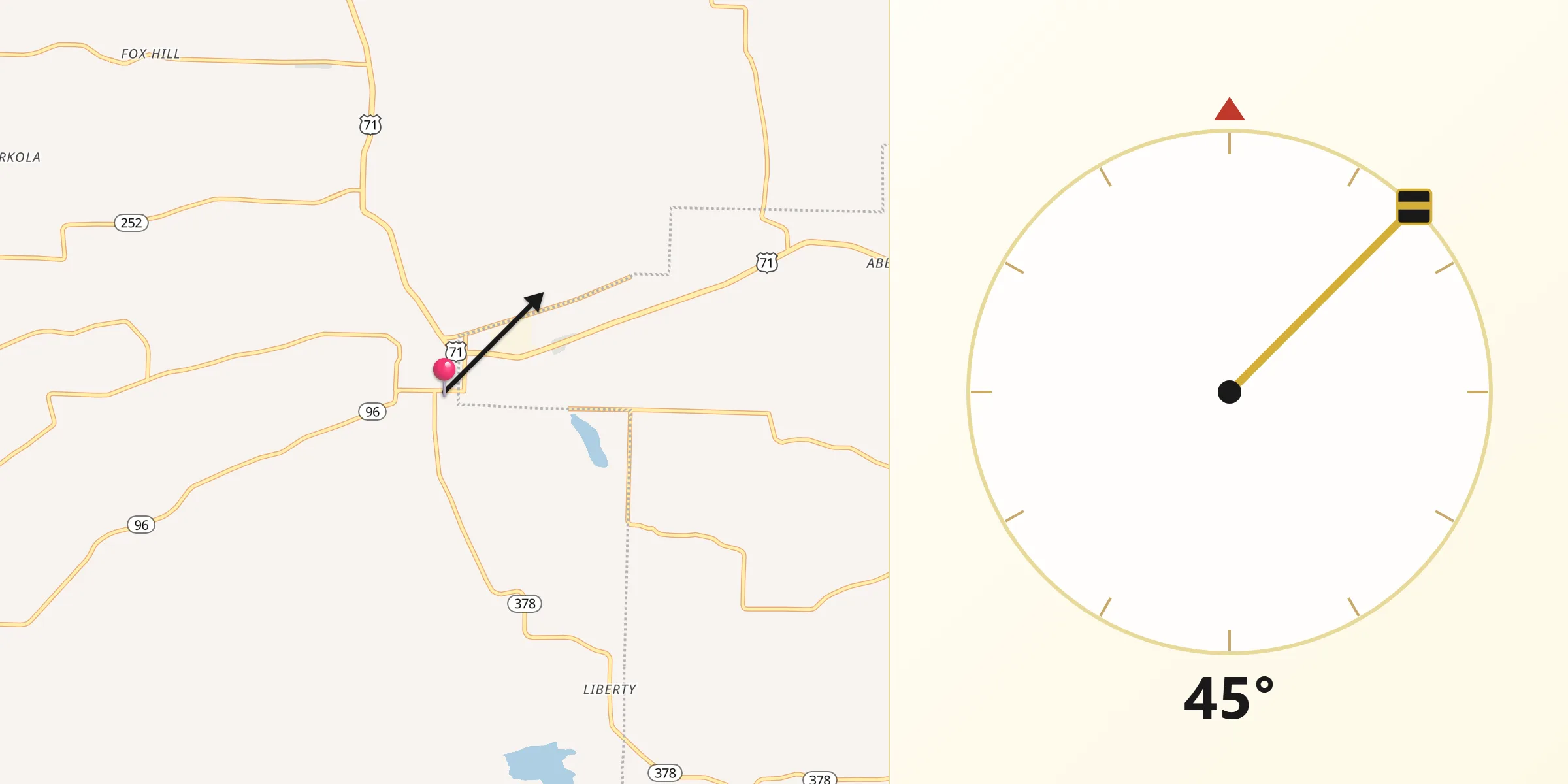 Qibla Direction from Mansfield
