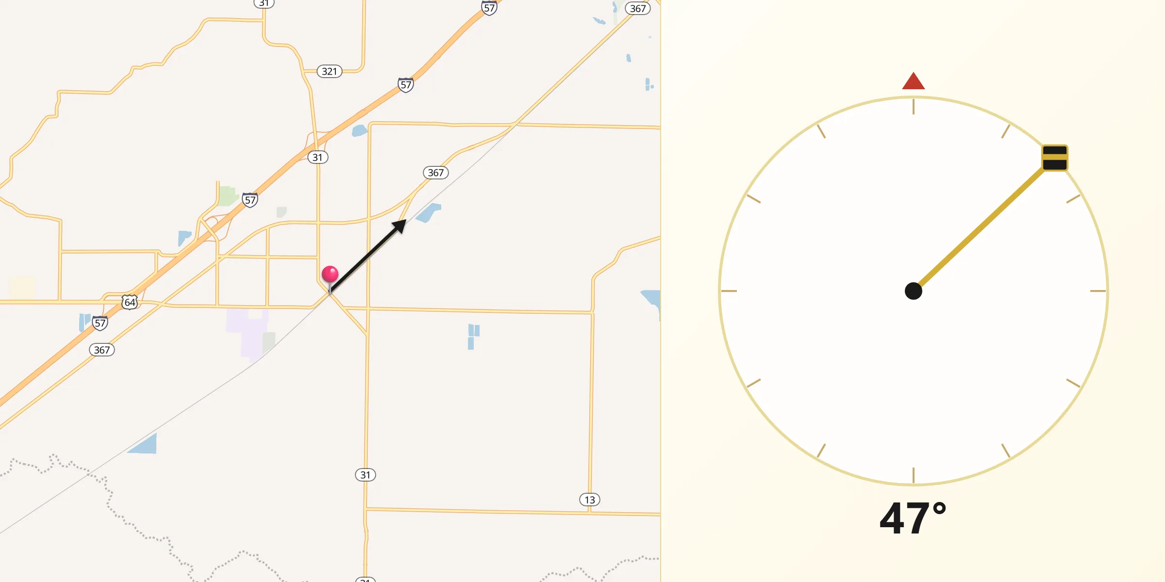 Qibla Direction from Beebe