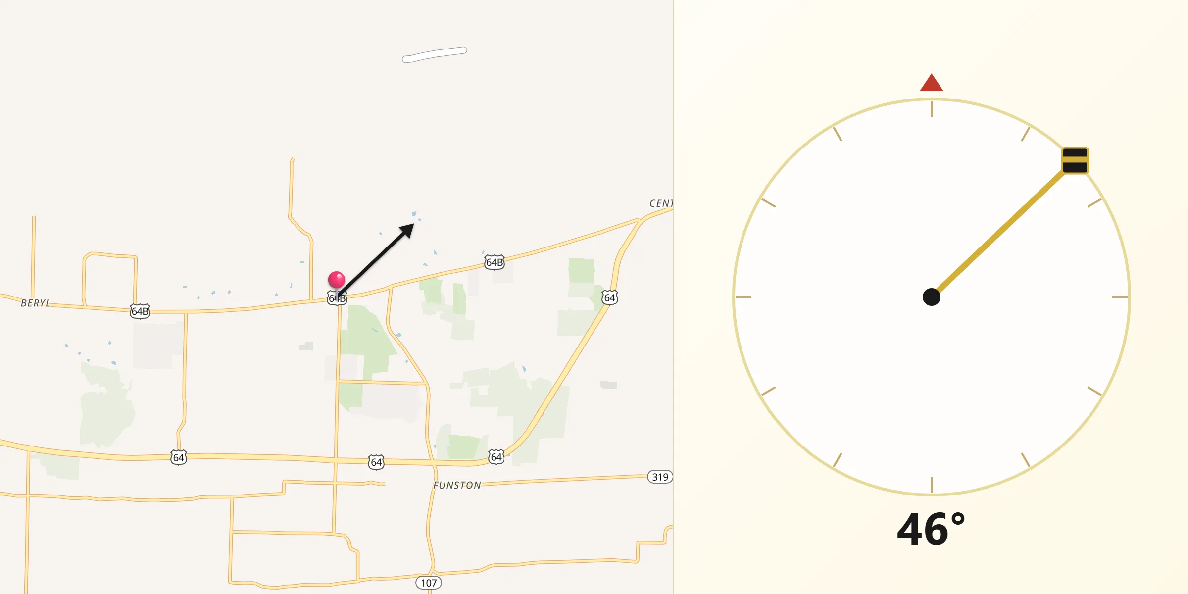 Qibla Direction from Vilonia