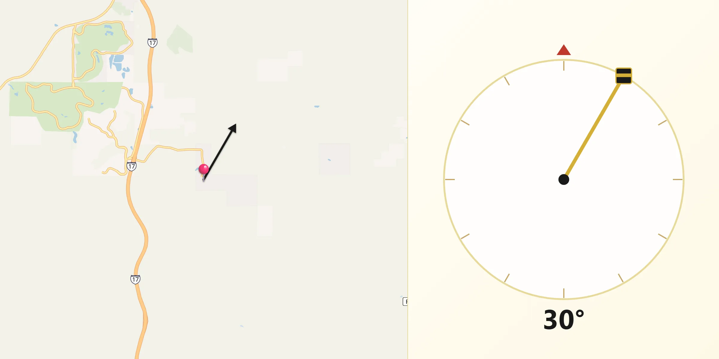 Qibla Direction from Mountainaire