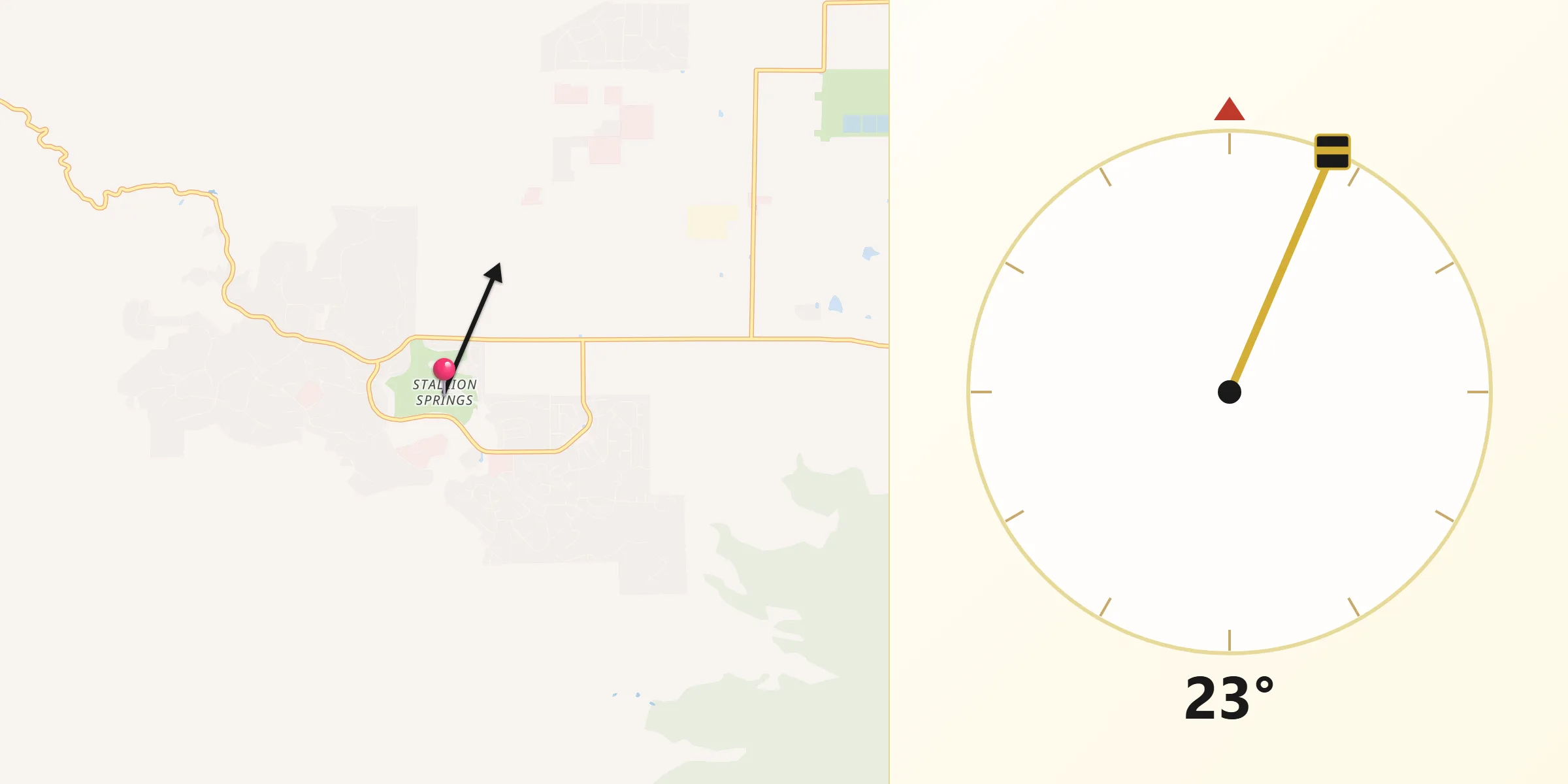 Qibla Direction from Stallion Springs