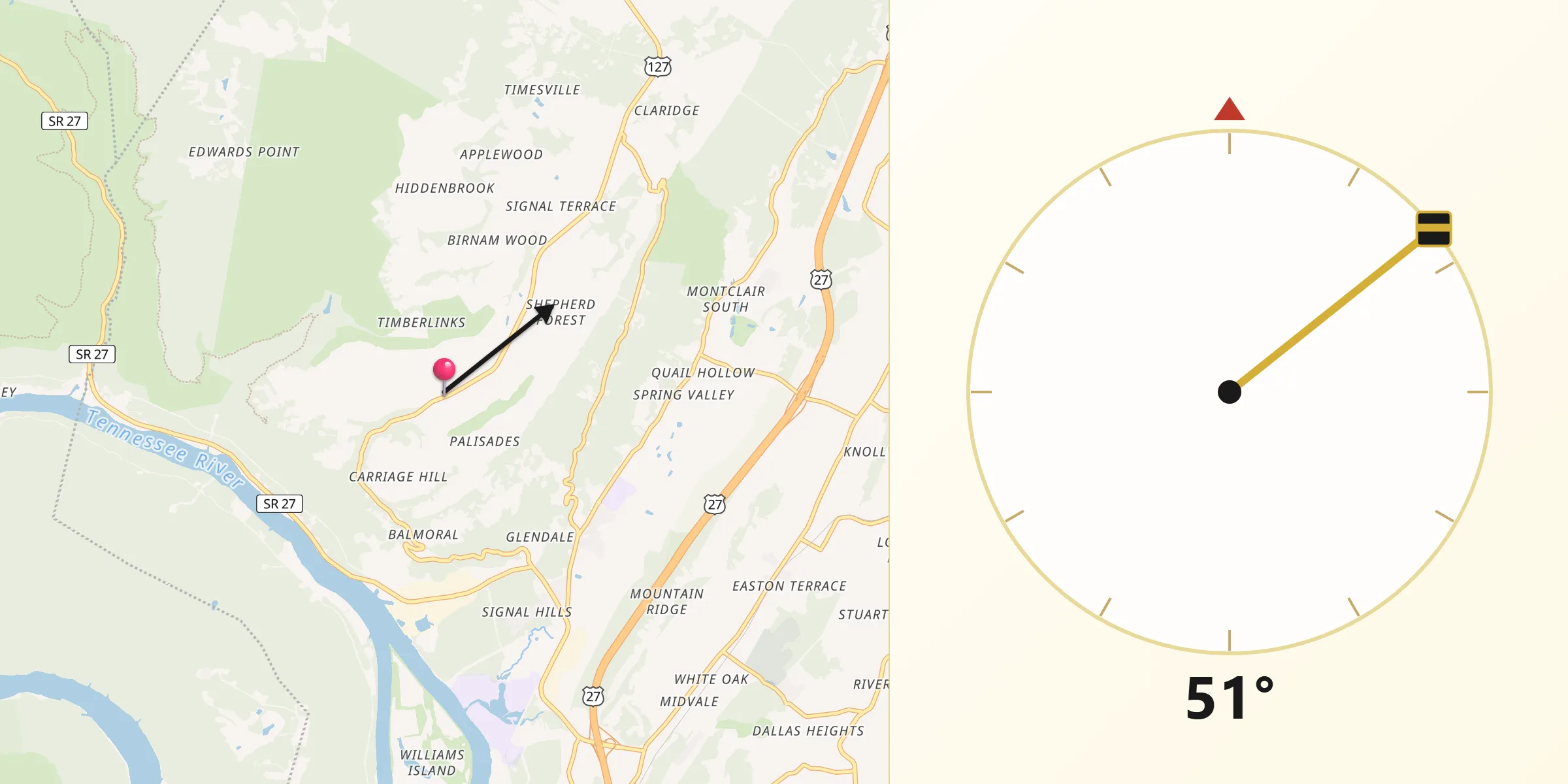 Qibla Direction from Signal Mountain